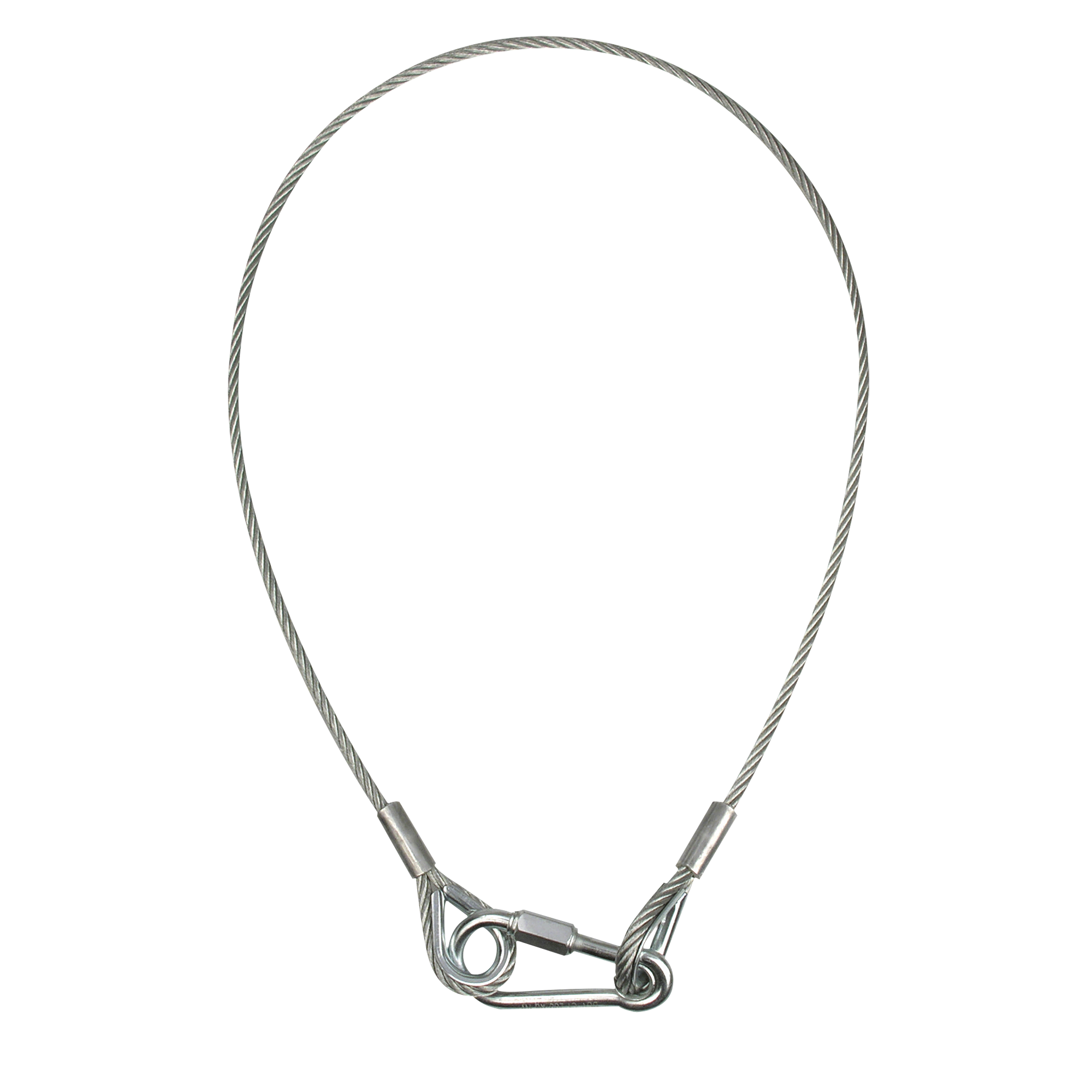 SHOWGEAR Safety Cable 6 mm - BGV-C1 Carico di lavoro sicuro: 36 kg - 100 cm - colore argento