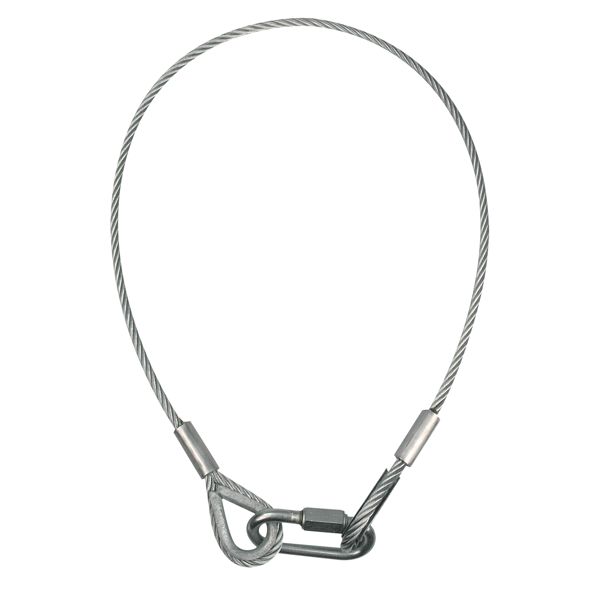 SHOWGEAR Safety Cable 8 mm - BGV-C1 Carico di lavoro sicuro: 64 kg - 100 cm - colore argento