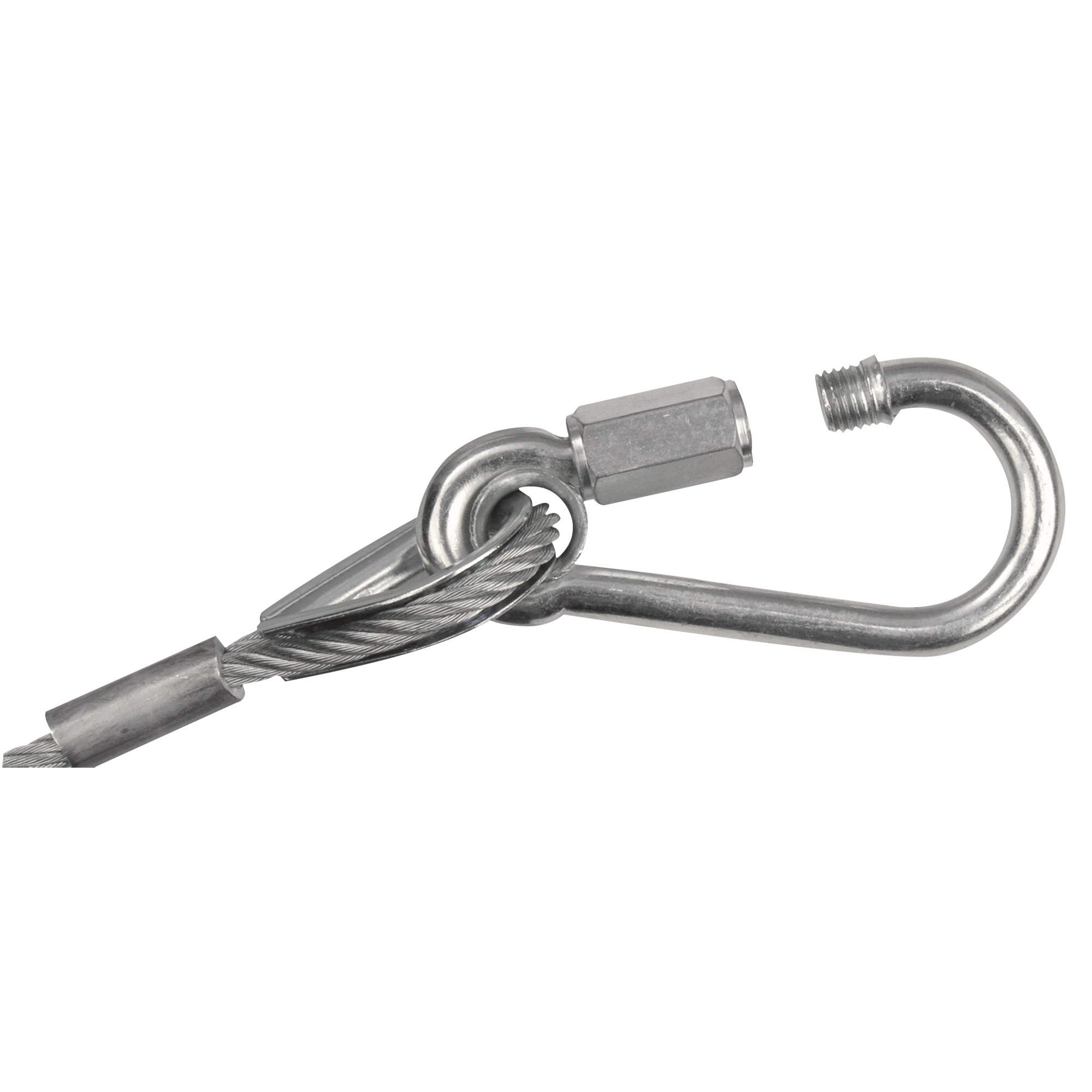 SHOWGEAR Safety Cable 5 mm - BGV-C1 1.000mm Carico di lavoro sicuro: 20 kg - 100 cm - colore argento