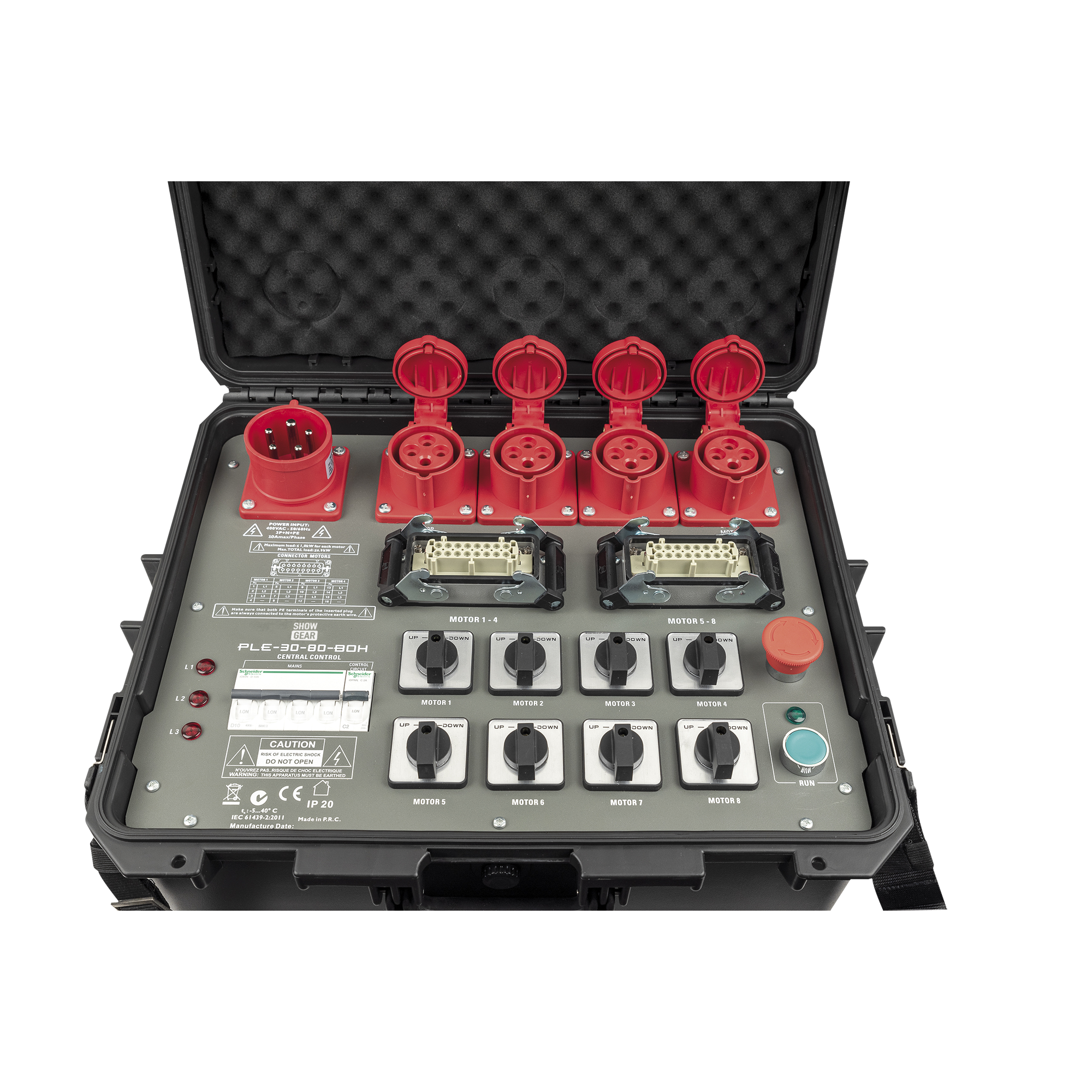 SHOWGEAR PLE-30-80 Direct Control Chain Hoist Controller - Box version 8-Channel 8 canali