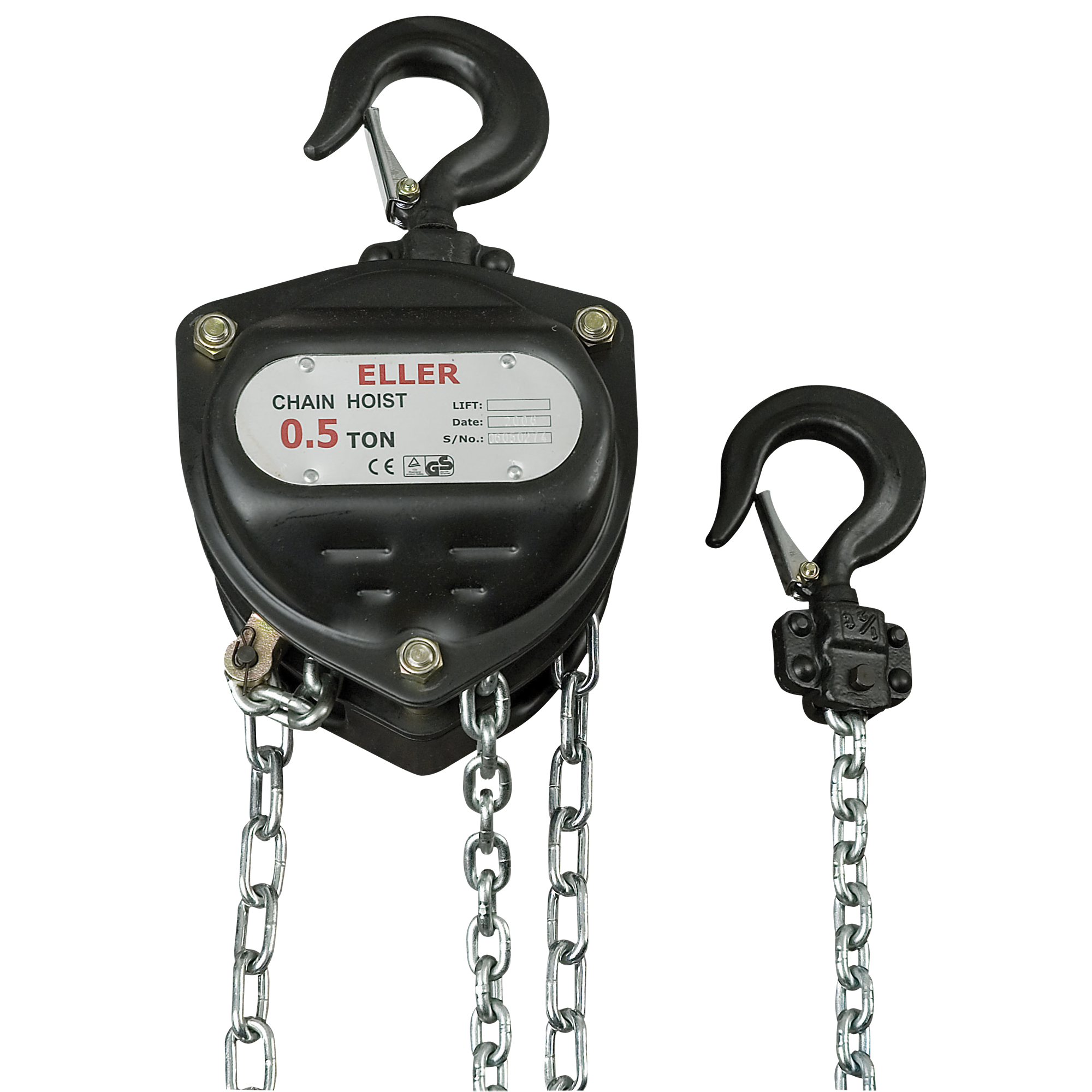 ELLER PH2 Manual Chain Hoist 500 kg Lifting height 6 m - With overload protection Altezza di sollevamento 6 m - Con protezione da sovraccarico