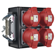 SHOWGEAR Breakout-box 16-pin Connector to 4x CEE 4P 16 A Red Connettore a 16 pin per 4x CEE 4P 16 A Rosso