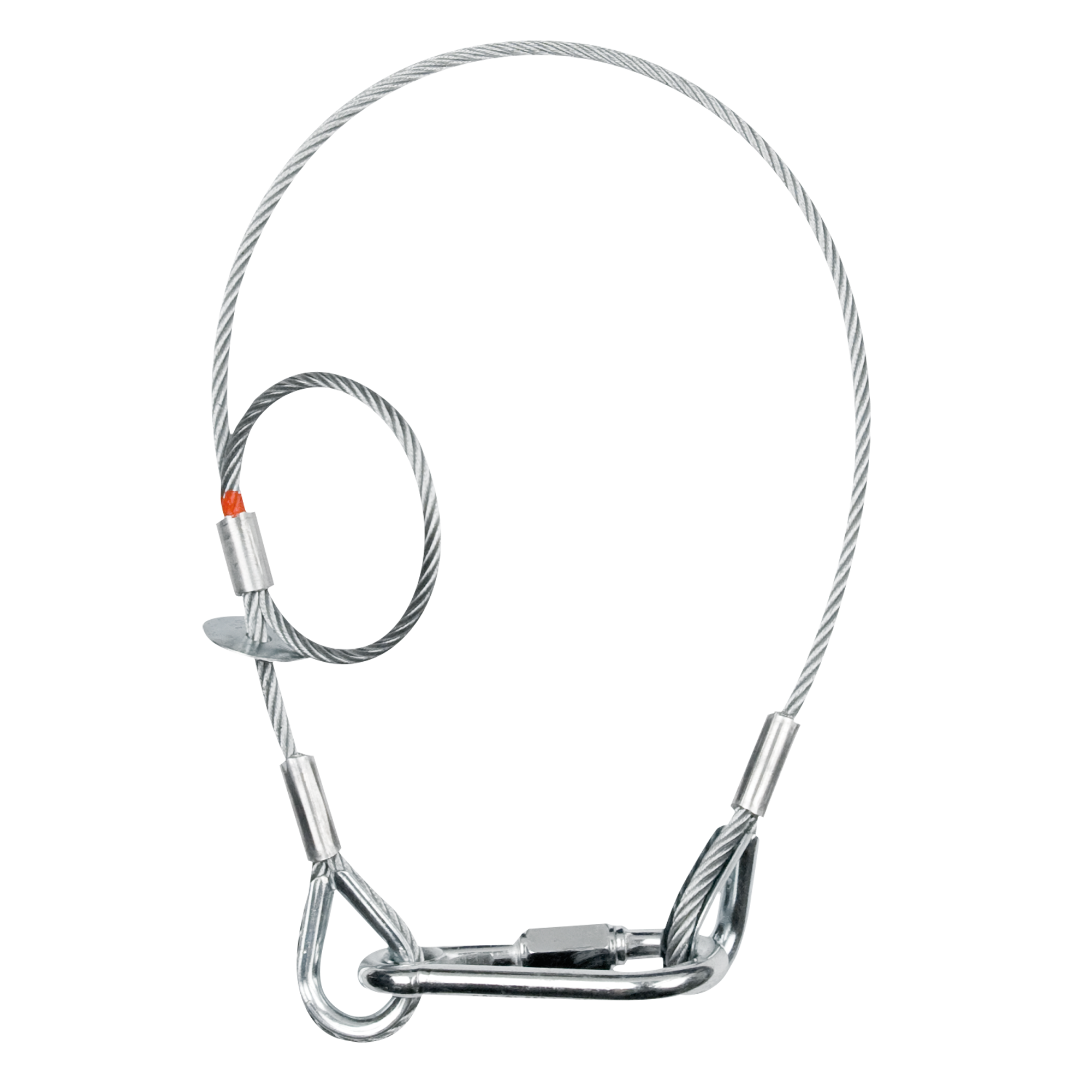 SAVEKING Safety Cable 5 mm - BGV-C1 600mm, Silver Carico di lavoro sicuro: 60 kg - 60 cm - colore argento
