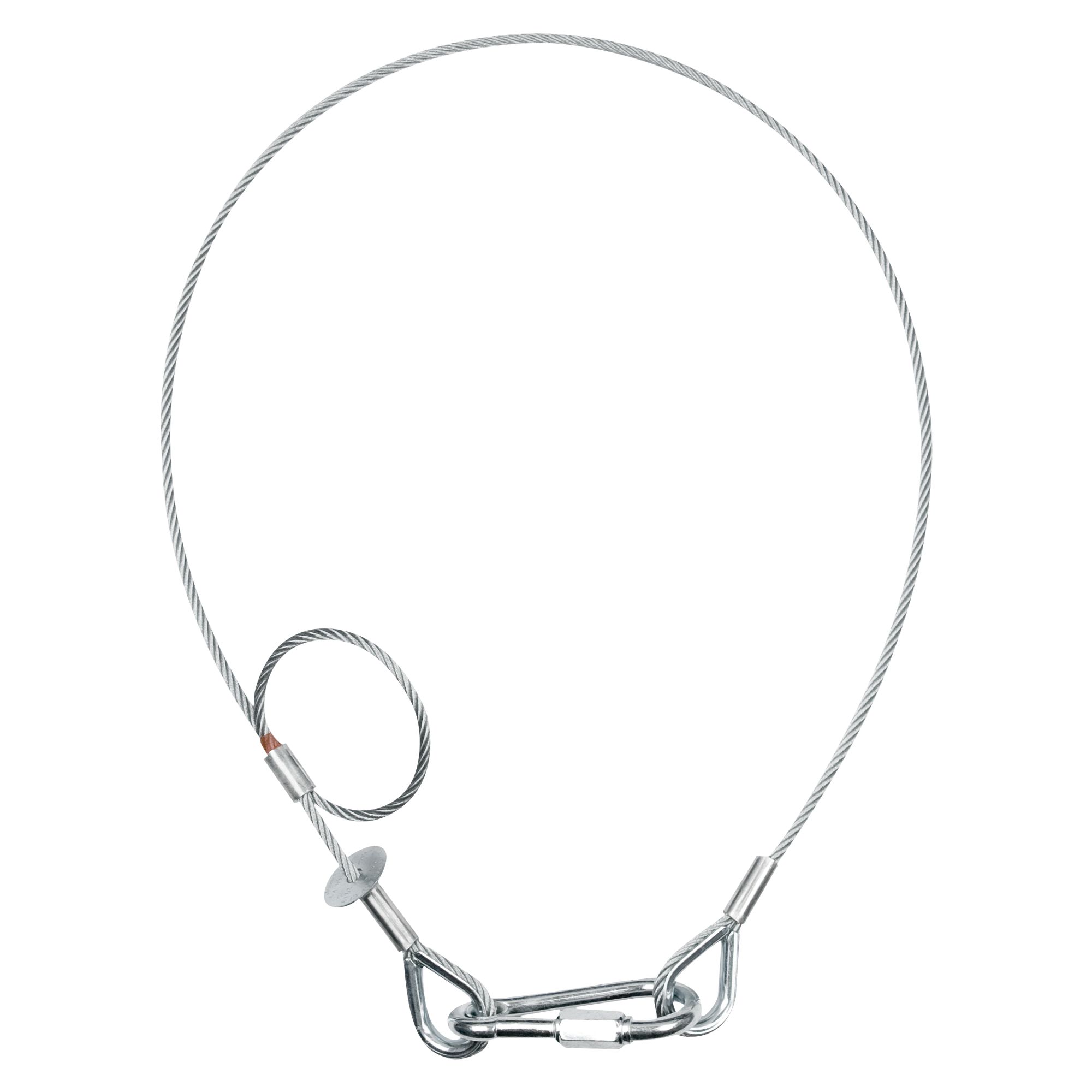 SAVEKING Safety Cable 5 mm - BGV-C1 1.000mm, Silver Carico di lavoro sicuro: 60 kg - 100 cm - colore argento