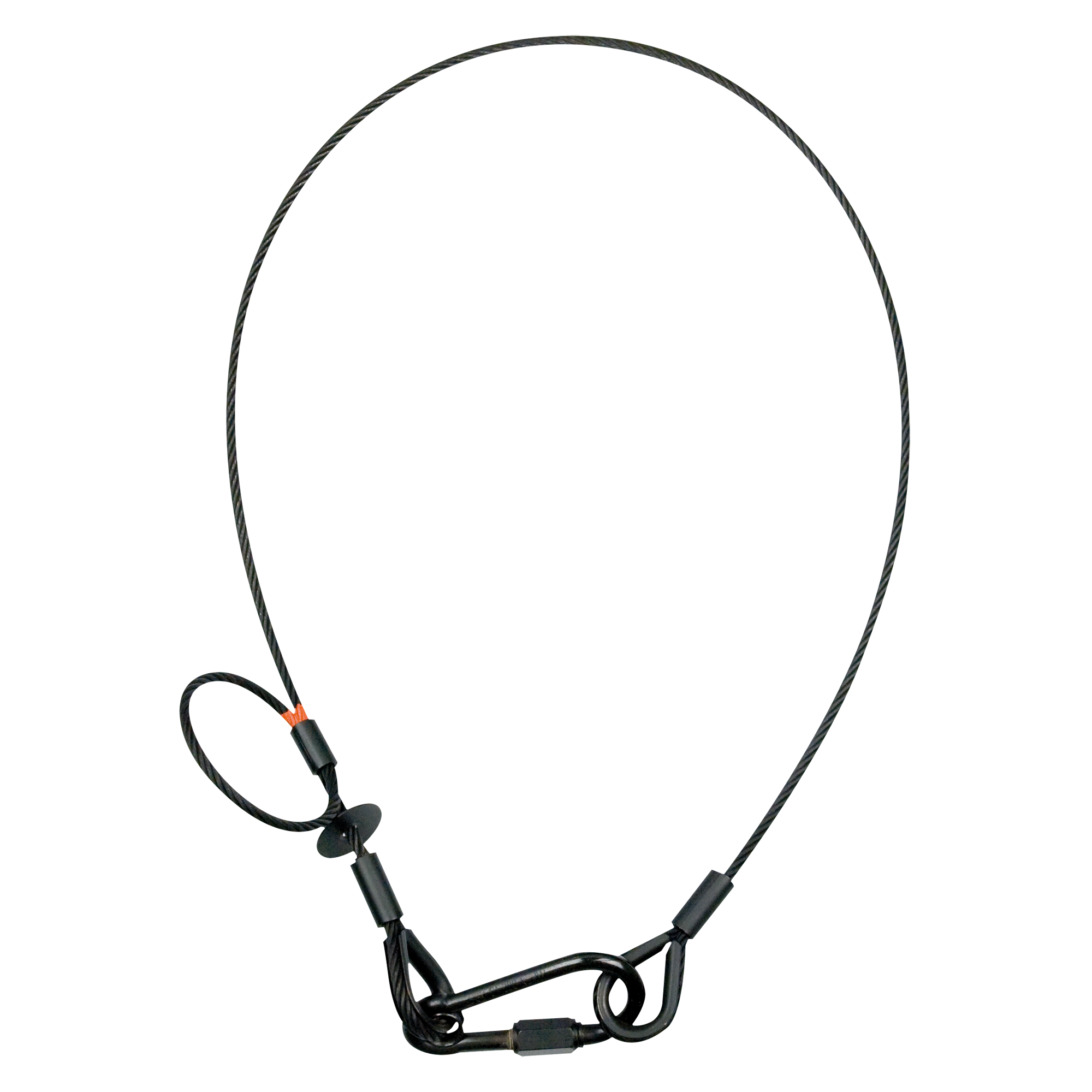 SAVEKING Safety Cable 5 mm - BGV-C1 1.000mm, Black Carico di lavoro sicuro: 60 kg - 100 cm - colore nero