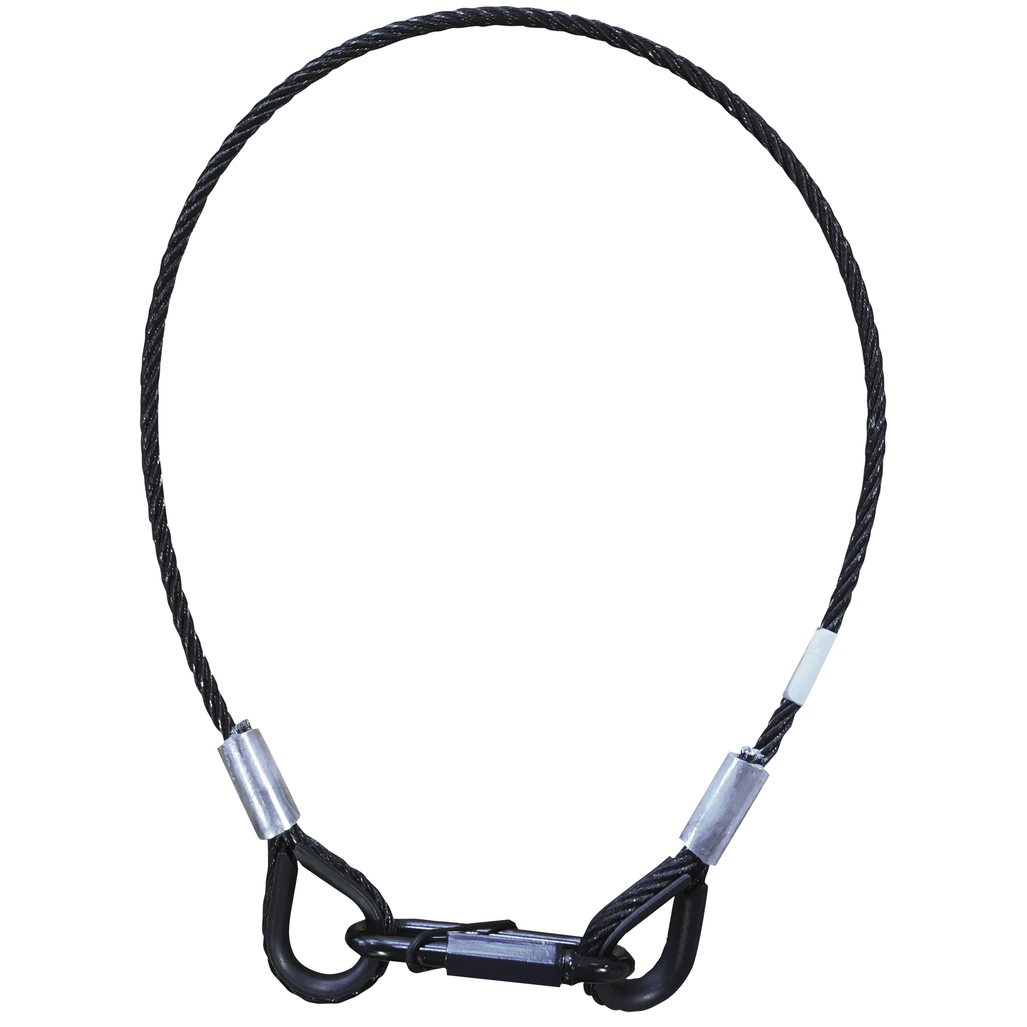 SHOWGEAR Safety cable 5 mm - BGV-C1 1.000mm Carico di lavoro sicuro: 15 kg - 100 cm - colore nero