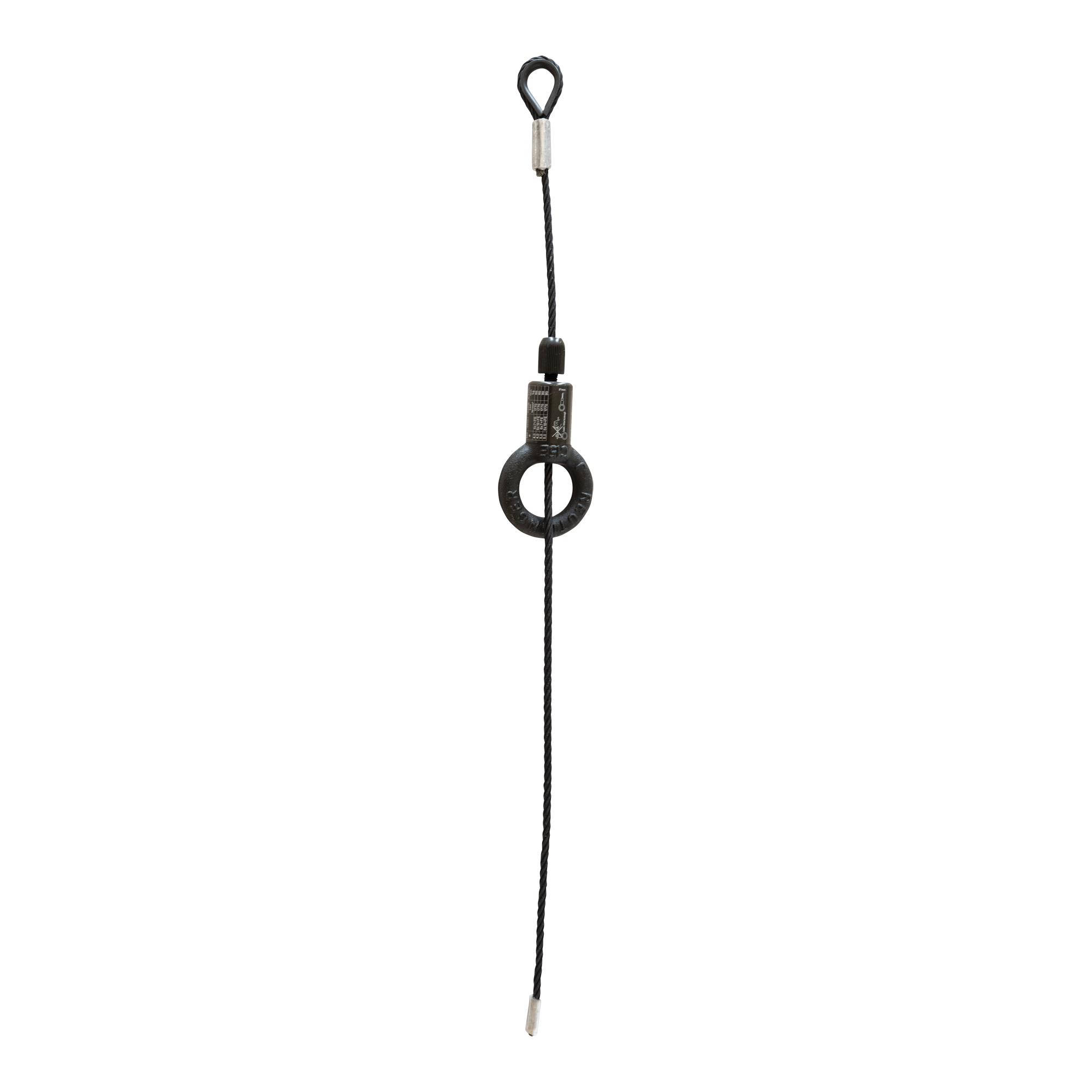 SHOWGEAR Black wire rope 6 mm - BGV-C1 Carico di lavoro sicuro: 135 kg - con Cable Glider e cavo da 6 m