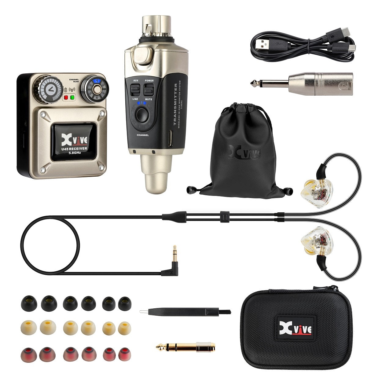 Xvive U45T9 - Bundle Sistema wirelss + Auricolari In-Ear