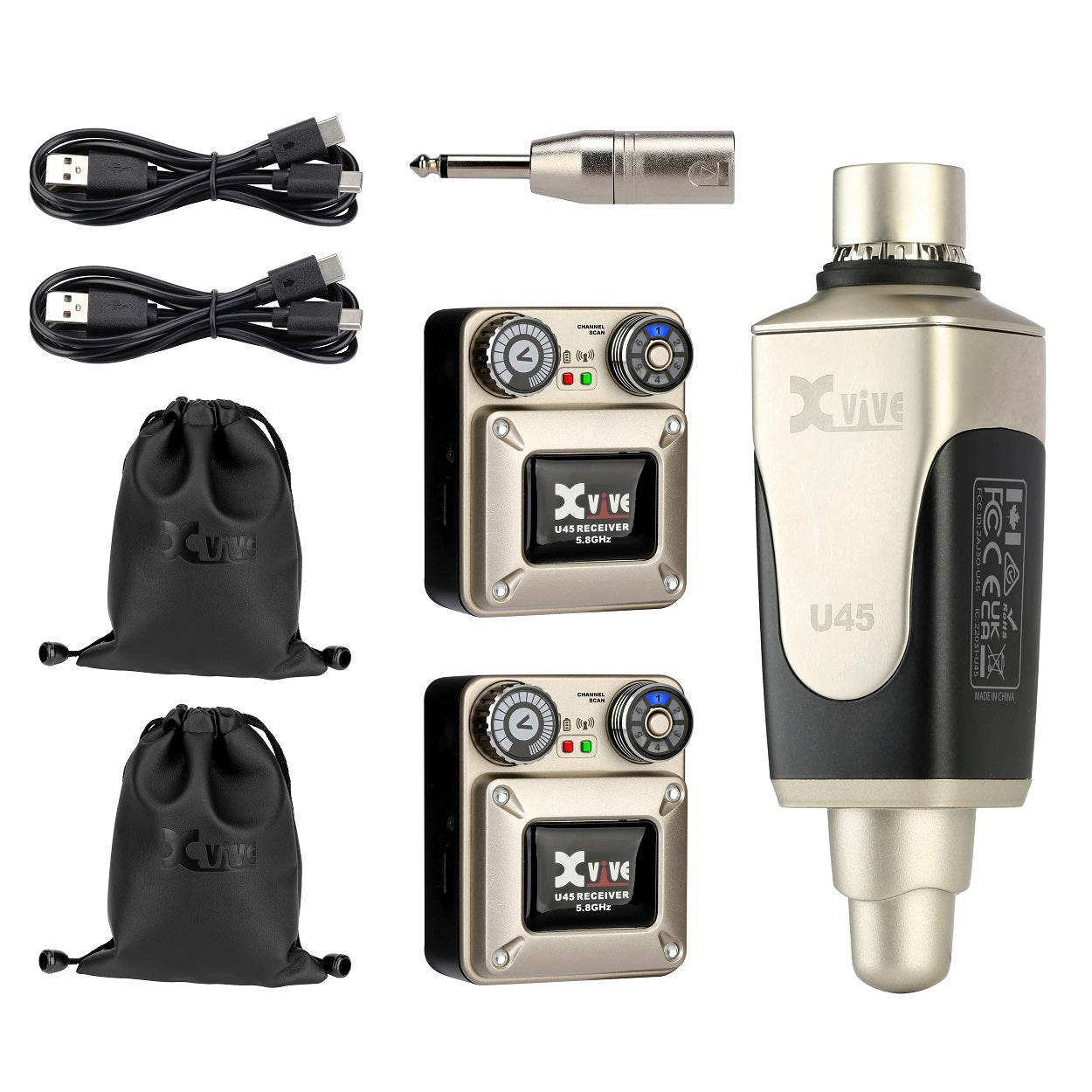 Xvive U45R2 IN-EAR MONITOR - Sistema monitor wireless digitale a 2 ricevitori