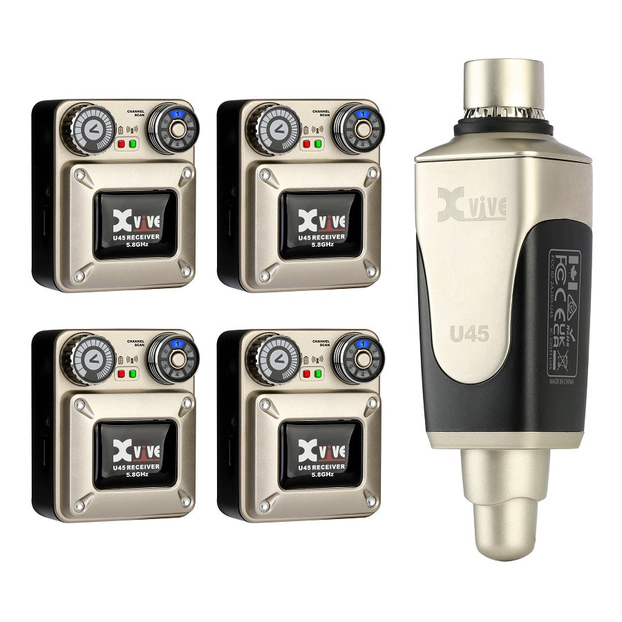 Xvive U45R4 IN-EAR MONITOR - Sistema monitor wireless digitale a 4 ricevitori