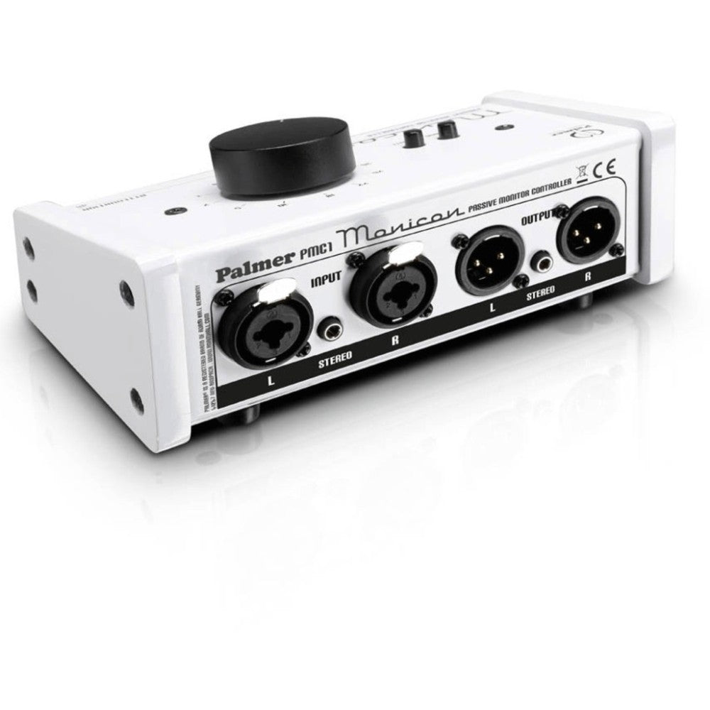PALMER MONICON WHITE CONTROLLO VOLUME PASSIVO MONITOR BIANCO 2 XLR IN 2 XLR OUT IN LEGNO E METALLO