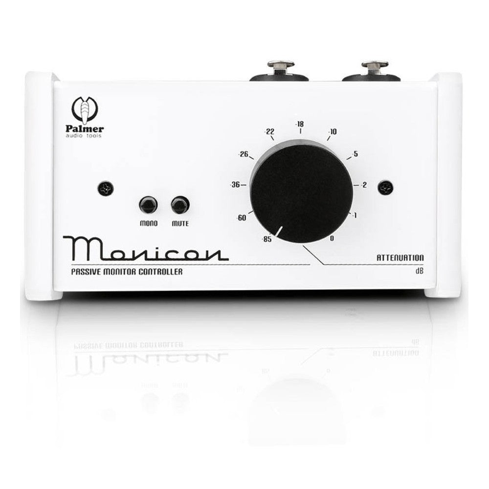 PALMER MONICON WHITE CONTROLLO VOLUME PASSIVO MONITOR BIANCO 2 XLR IN 2 XLR OUT IN LEGNO E METALLO