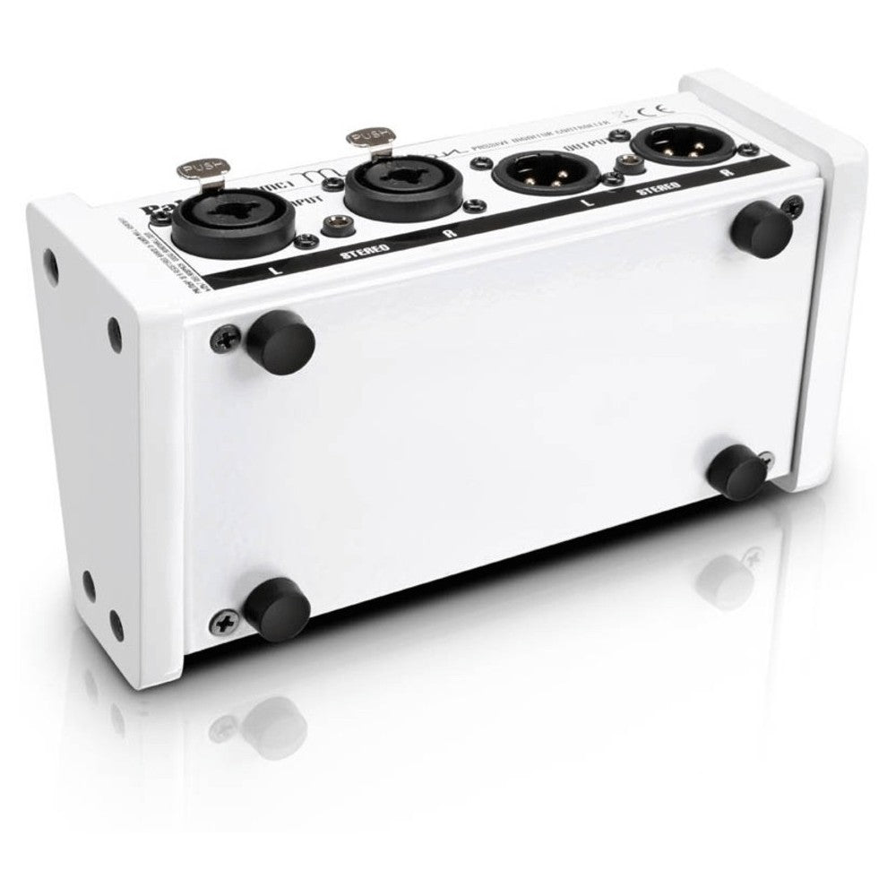 PALMER MONICON WHITE CONTROLLO VOLUME PASSIVO MONITOR BIANCO 2 XLR IN 2 XLR OUT IN LEGNO E METALLO
