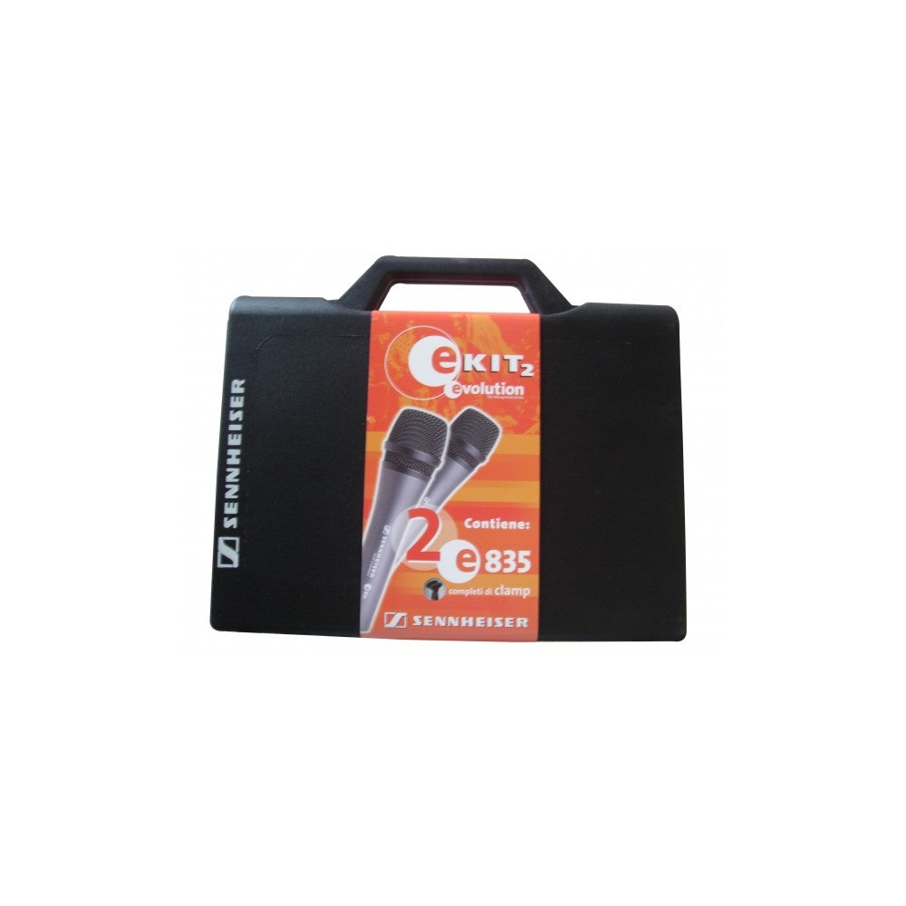 SENNHEISER E835 KIT 2 Set de 2 micrófonos dinámicos 2 abrazaderas y estuche