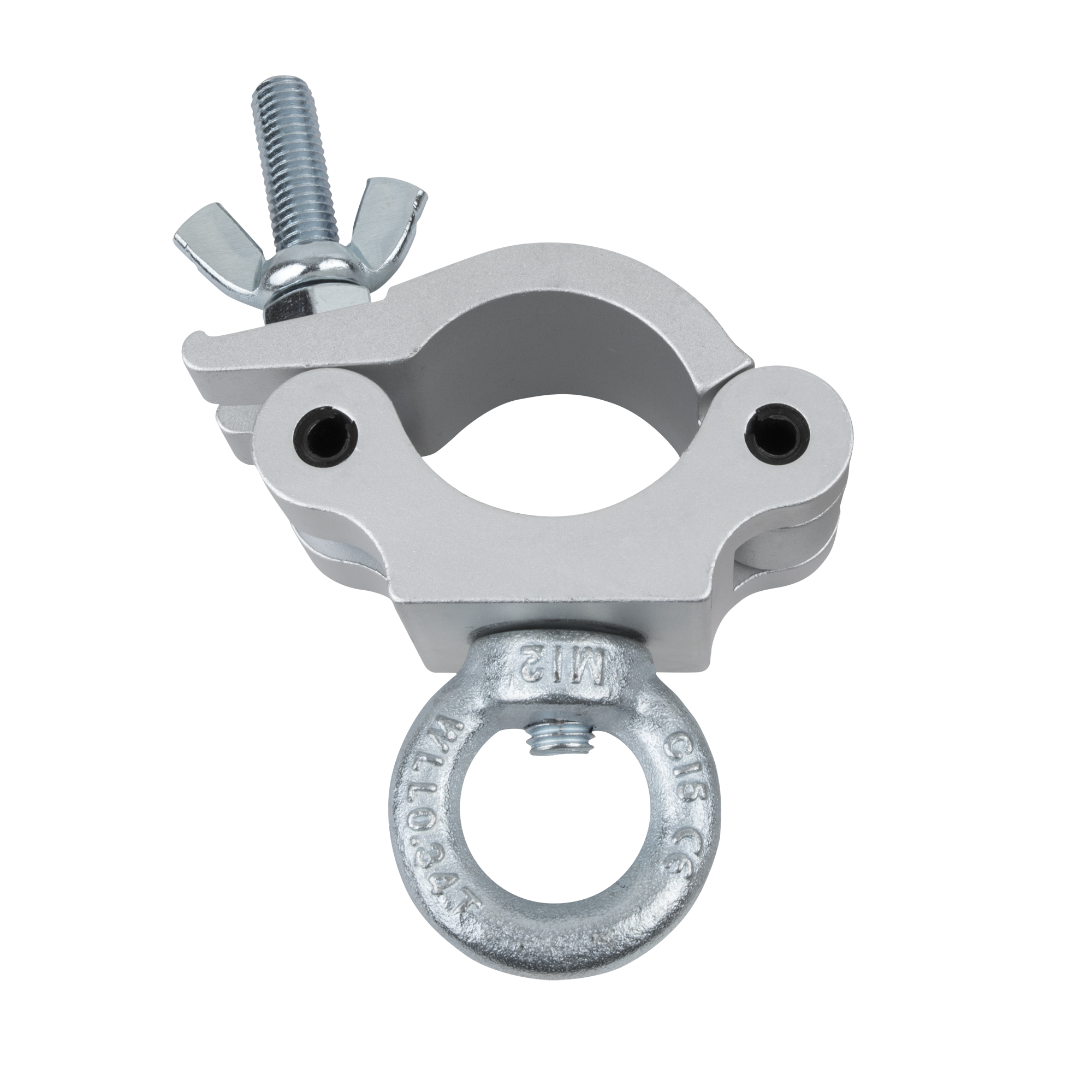 SHOWGEAR 50 mm Half Coupler + Eye SWL: 340 kg - aluminium - silver SWL: 340 kg - alluminio - argento