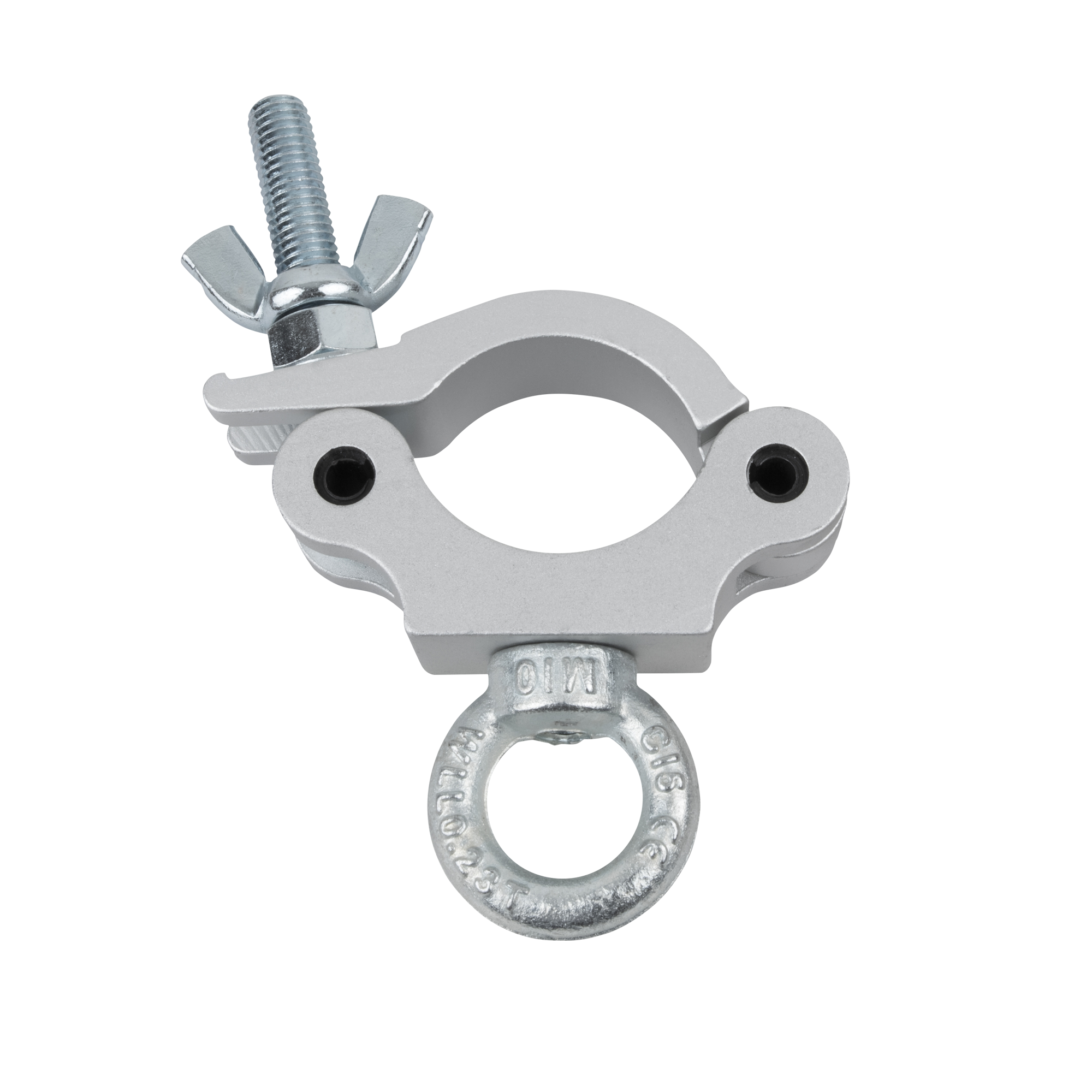 SHOWGEAR 50 mm Half Coupler + Eye SWL: 230 kg - aluminium - silver SWL: 230 kg - alluminio - argento