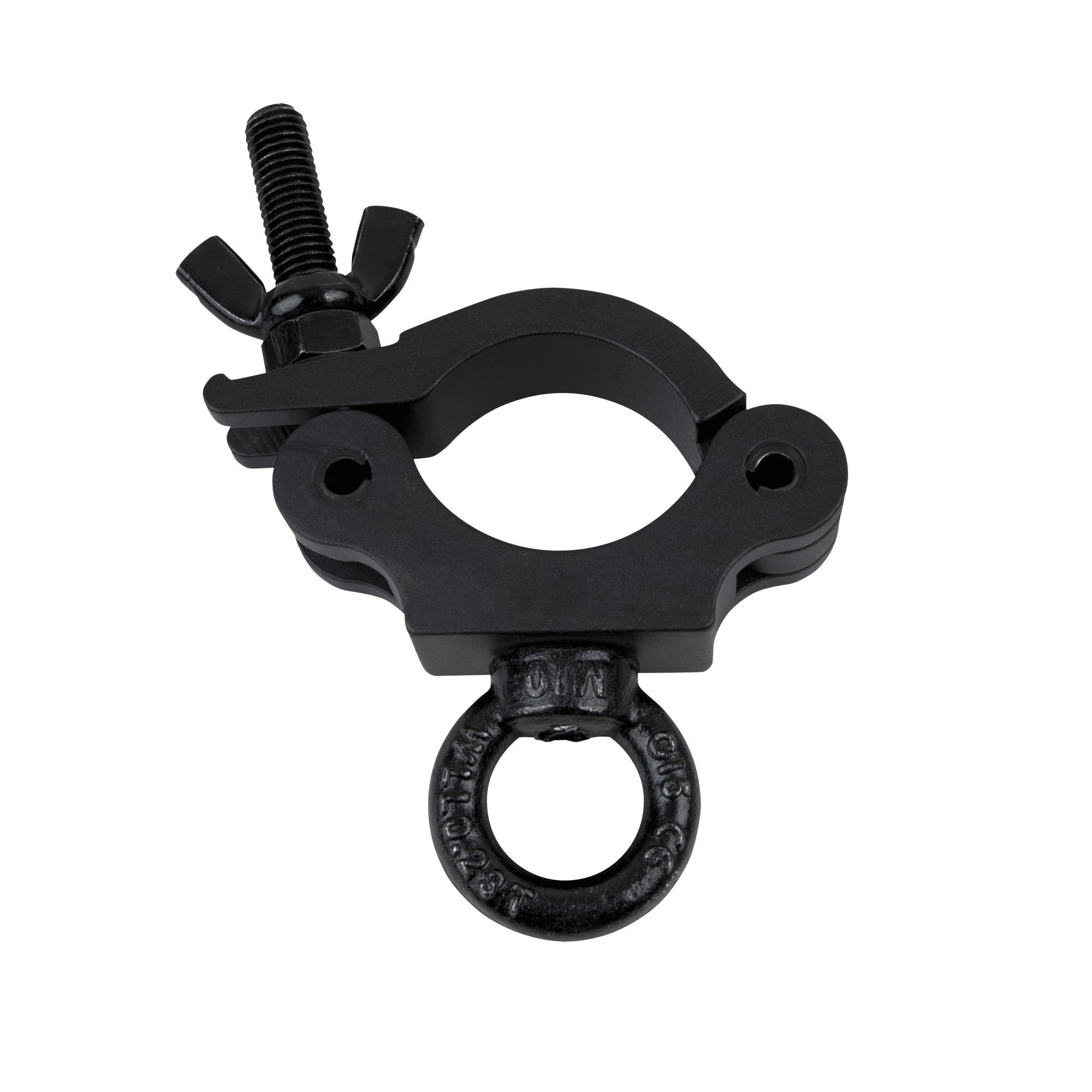 SHOWGEAR 50 mm Half Coupler + Eye SWL: 230 kg - aluminium - black SWL: 230 kg - alluminio - nero