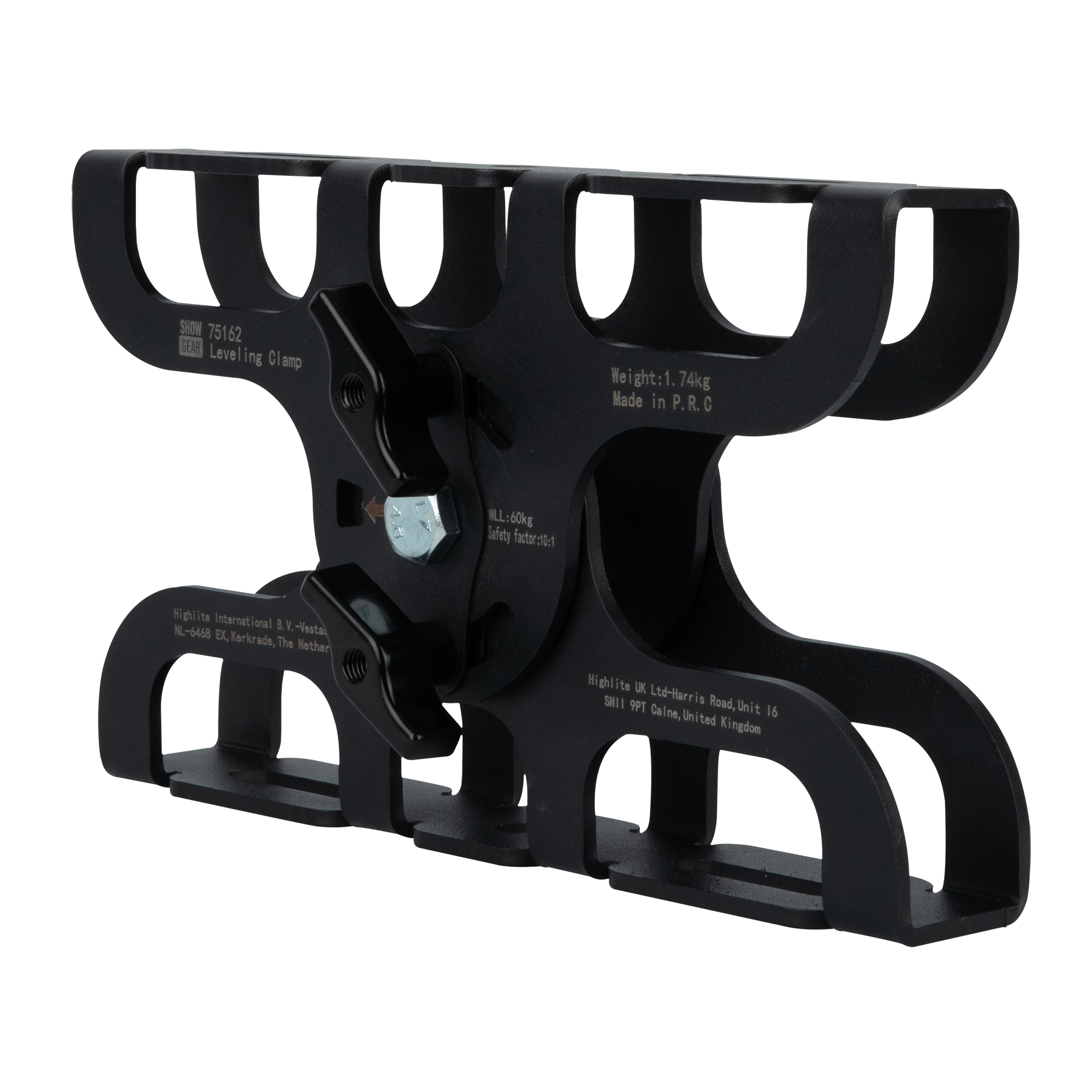 SHOWGEAR Levelling Clamp - Black Compensates for angled mounting points Compensa i punti di montaggio angolati
