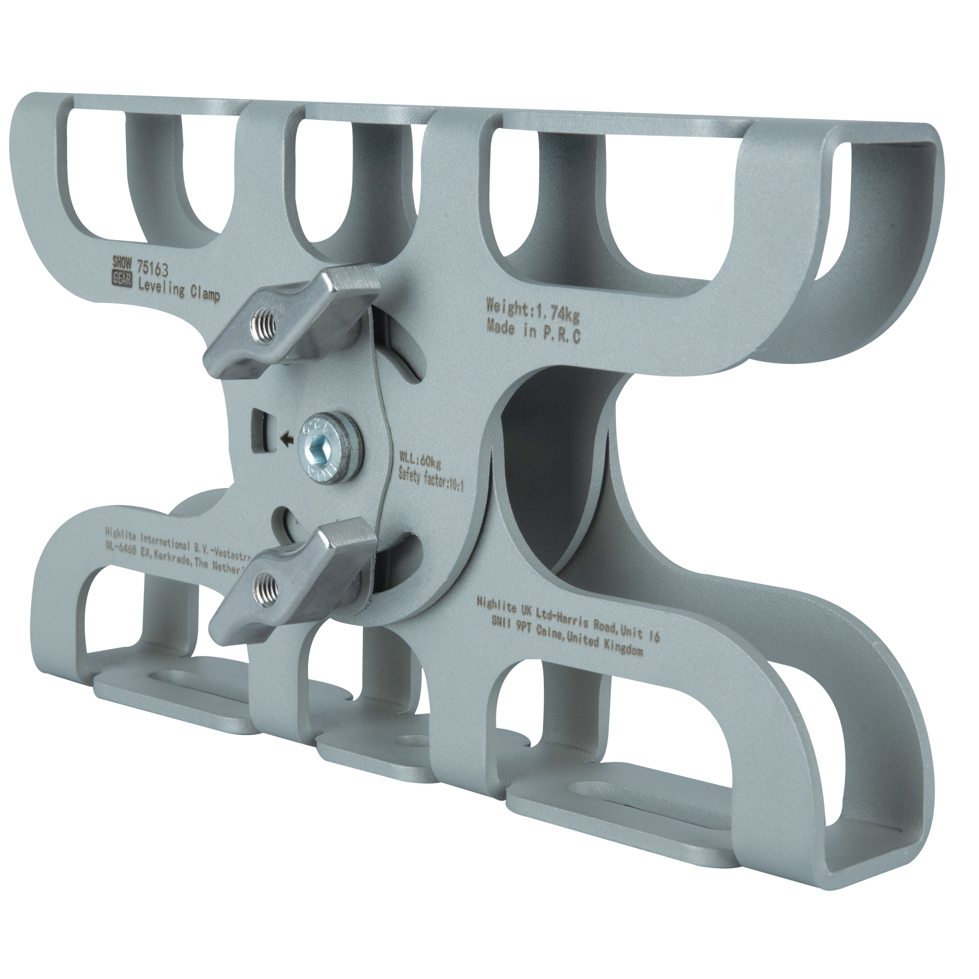 SHOWGEAR Levelling Clamp - Silver Compensates for angled mounting points Compensa i punti di montaggio angolati