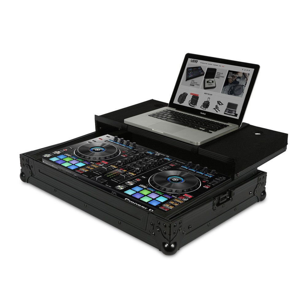 UDG ULTIMATE FLIGHT CASE PER PIONEER DDJ-RR O PIONEER DDJ-SR + LAPTOP CASE PROFESSIONALE ROBUSTO COLORE NERO U91012BL