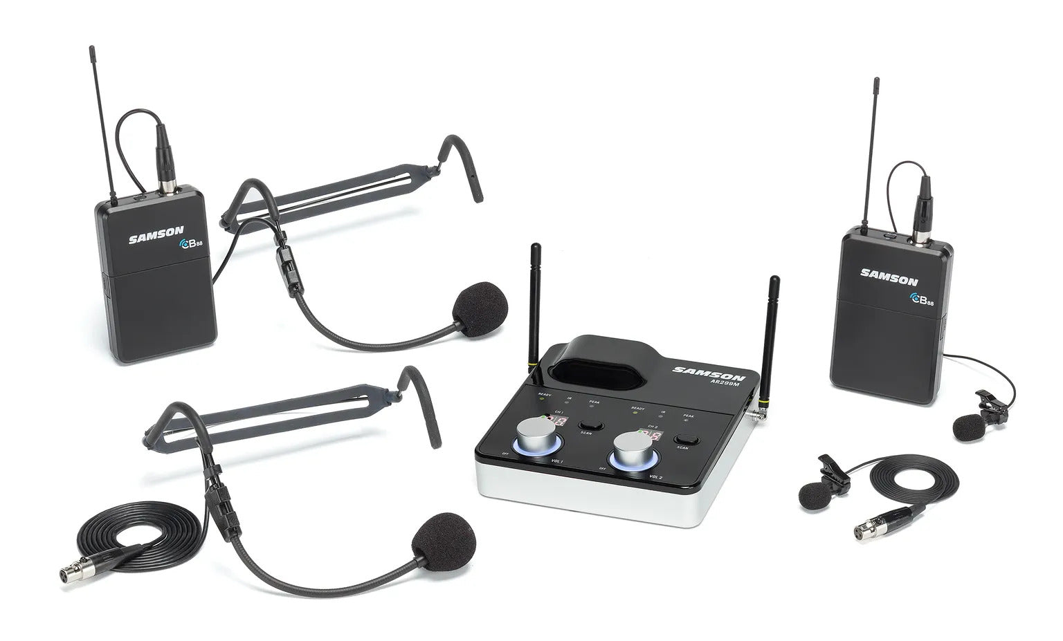 SAMSON Concert 288m D Presentation (CR288m + 2 x CB88/HS5/LM7) - Sistema wireless Samson doppio bodypack