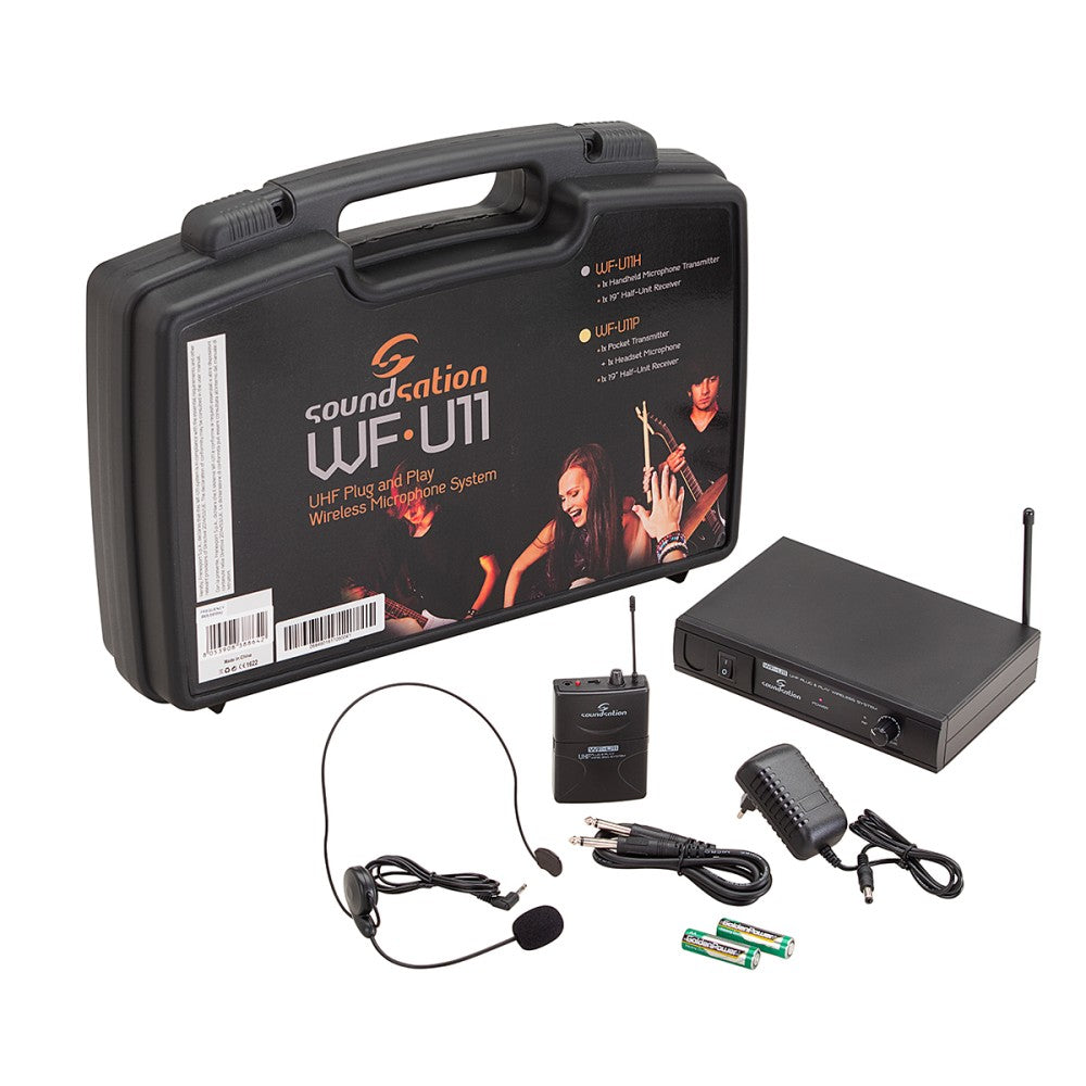 RADIOMICROFONO UHF SOUNDSATION WF-U11PA BODYPACK  HEADSET 863.05 MHz