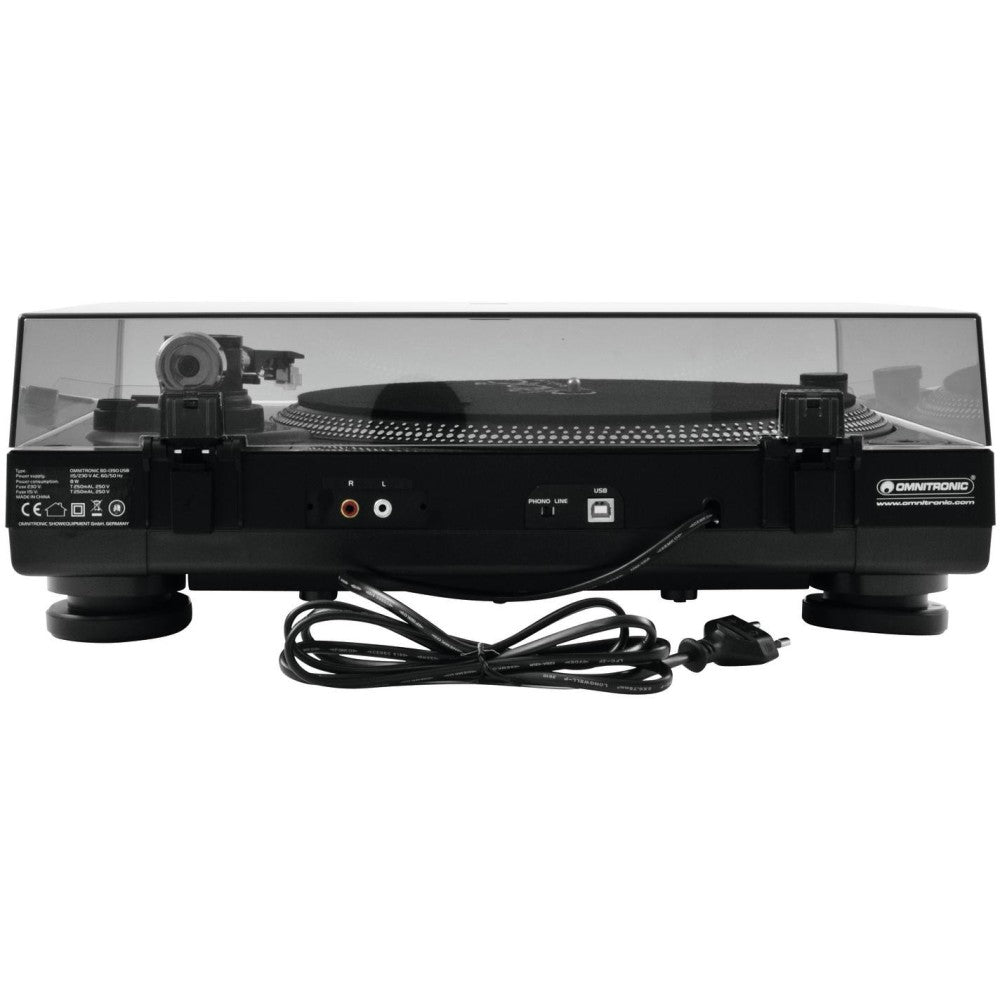 OMNITRONIC BD-1390 USB Giradischi da dj a trasmissione a cinghia