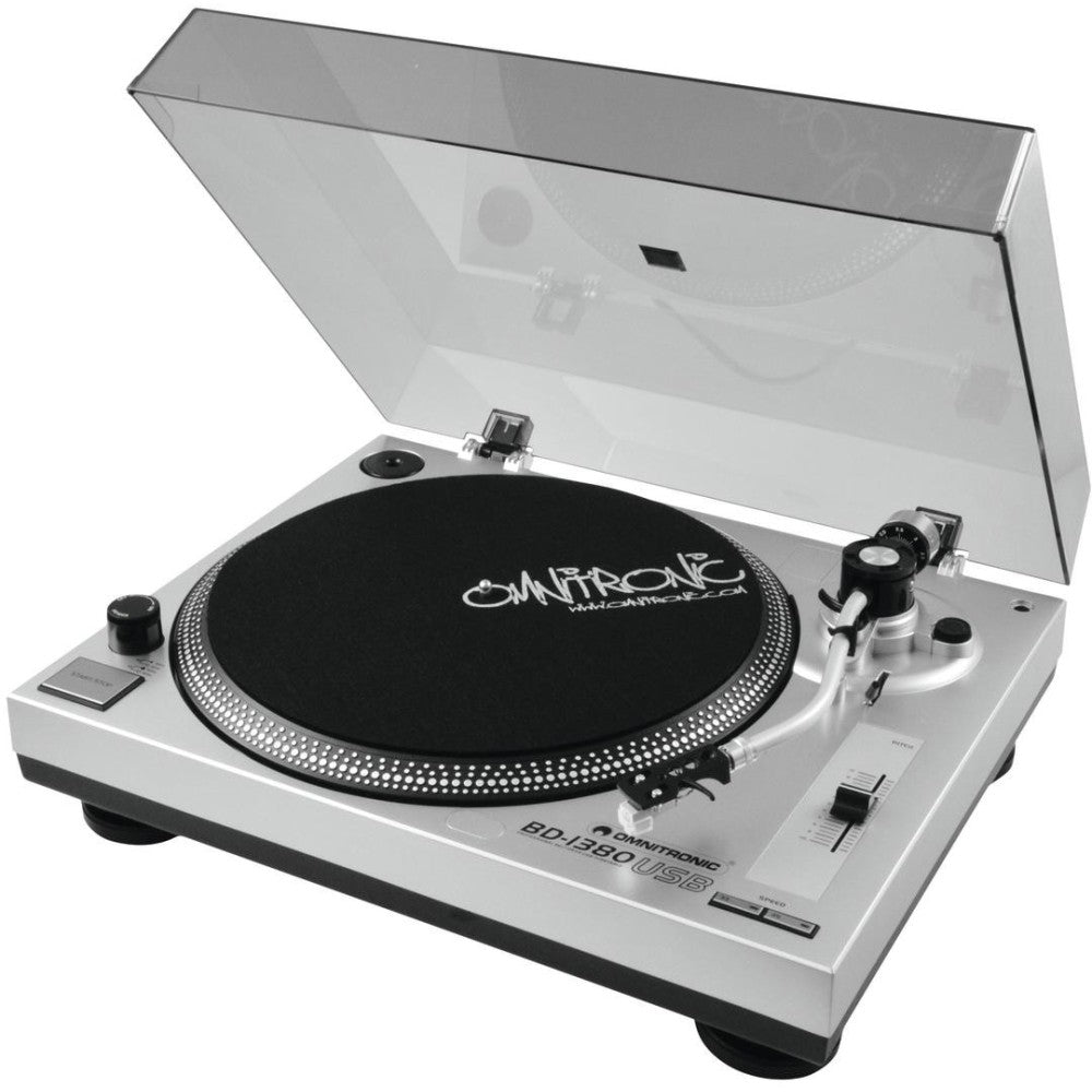 OMNITRONIC BD-1380 USB Giradischi da dj a trasmissione a cinghia