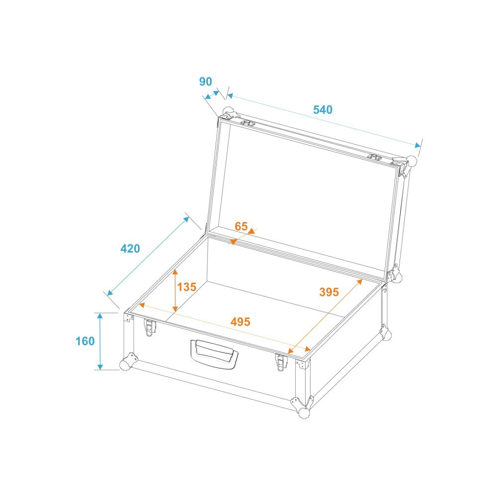 ROADINGER Tour Pro Flight Case Universale 54x42x25cm