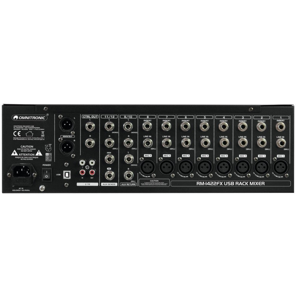 OMNITRONIC RM-1422FX Mixer Rack USB