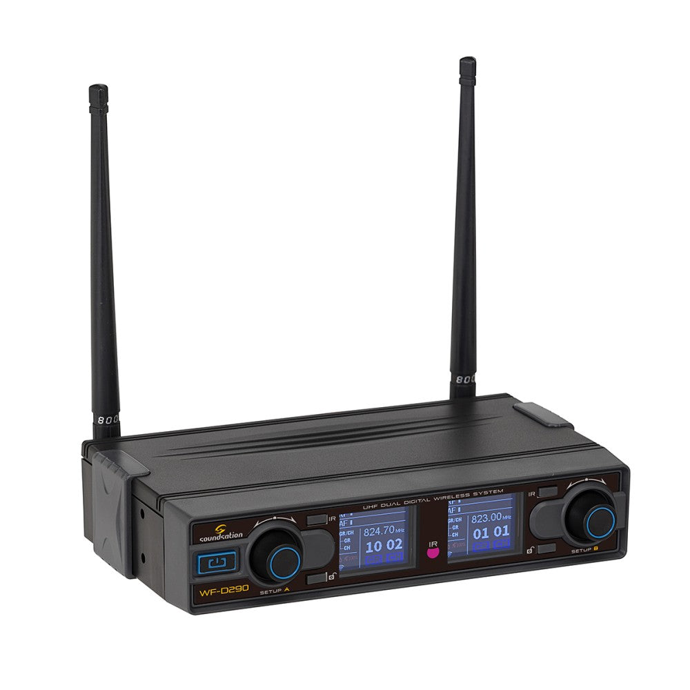 RADIOMIC. DIGITAL DUAL UHF SOUNDSATION WF-D290HP 1 HANDHELD TX + 1 BODYPACK TX HEADSET 823-832MHz