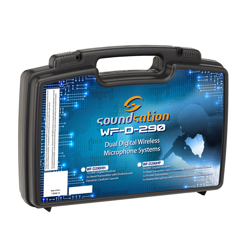 RADIOMIC. DIGITAL DUAL UHF SOUNDSATION WF-D290HP 1 HANDHELD TX + 1 BODYPACK TX HEADSET 823-832MHz