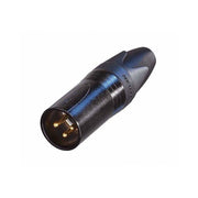 NEUTRIK NC3MXX-B XLR volante, Serie XX, 3 poli maschio, corpo nero, contatti oro