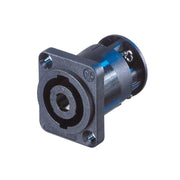 NEUTRIK NL4MP-ST SpeakON chassis connectors, 2 poli, flangia D, morsetti a vite, 30 A, nero