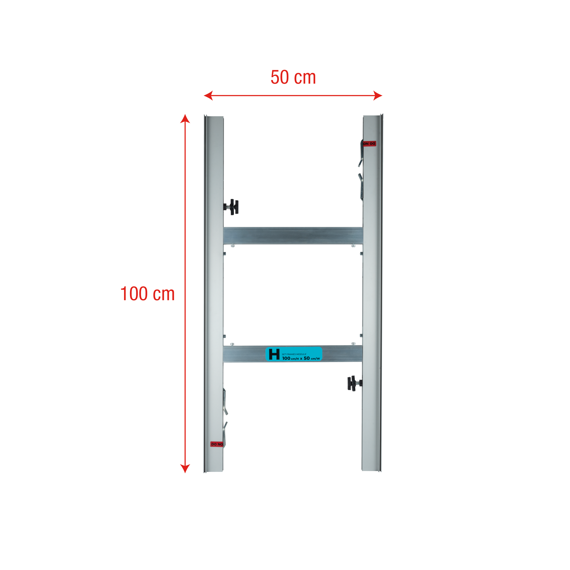 WENTEX SET Frame - H Module 100 x 50 cm (H x W) - extension piece 100 x 50 cm (A x L) - pezzo di estensione