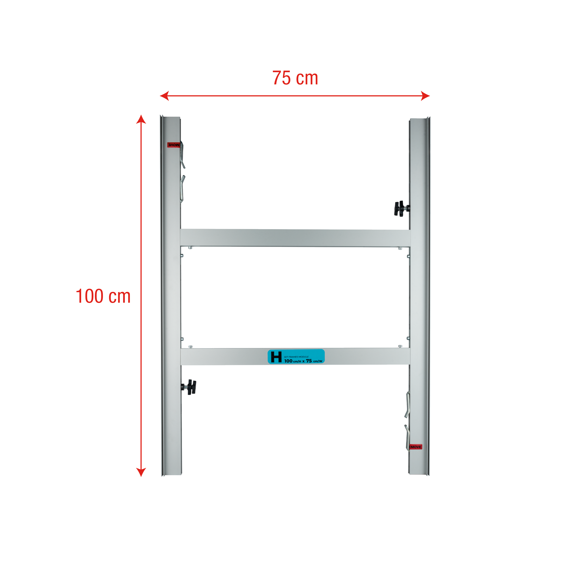 WENTEX SET Frame - H Module 100 x 75 cm (H x W) - extension piece 100 x 75 cm (A x L) - pezzo di estensione
