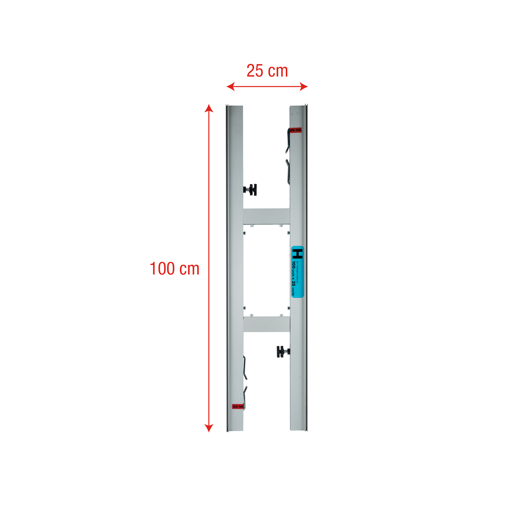 WENTEX SET Frame - H Module 100 x 25 cm (H x W) - extension piece 100 x 25 cm (A x L) - pezzo di estensione