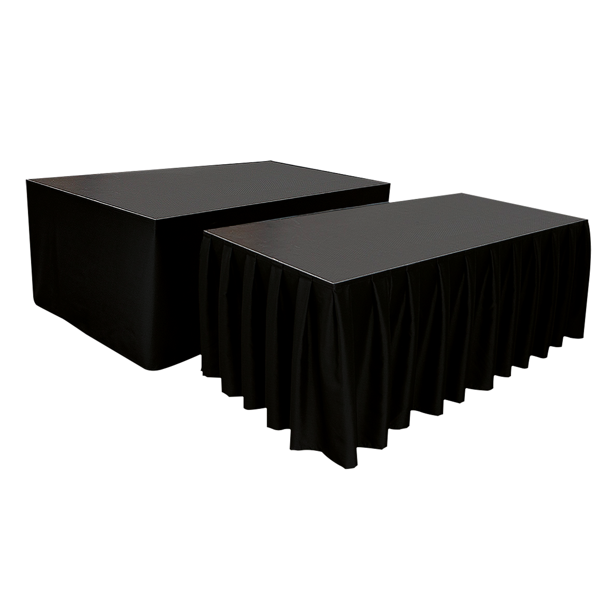 WENTEX Stage Skirt MCS 300 g/m² Black - 620 x 60 cm (W x H) - pleated Colore nero - 620 x 60 cm (L x A) - plissettato
