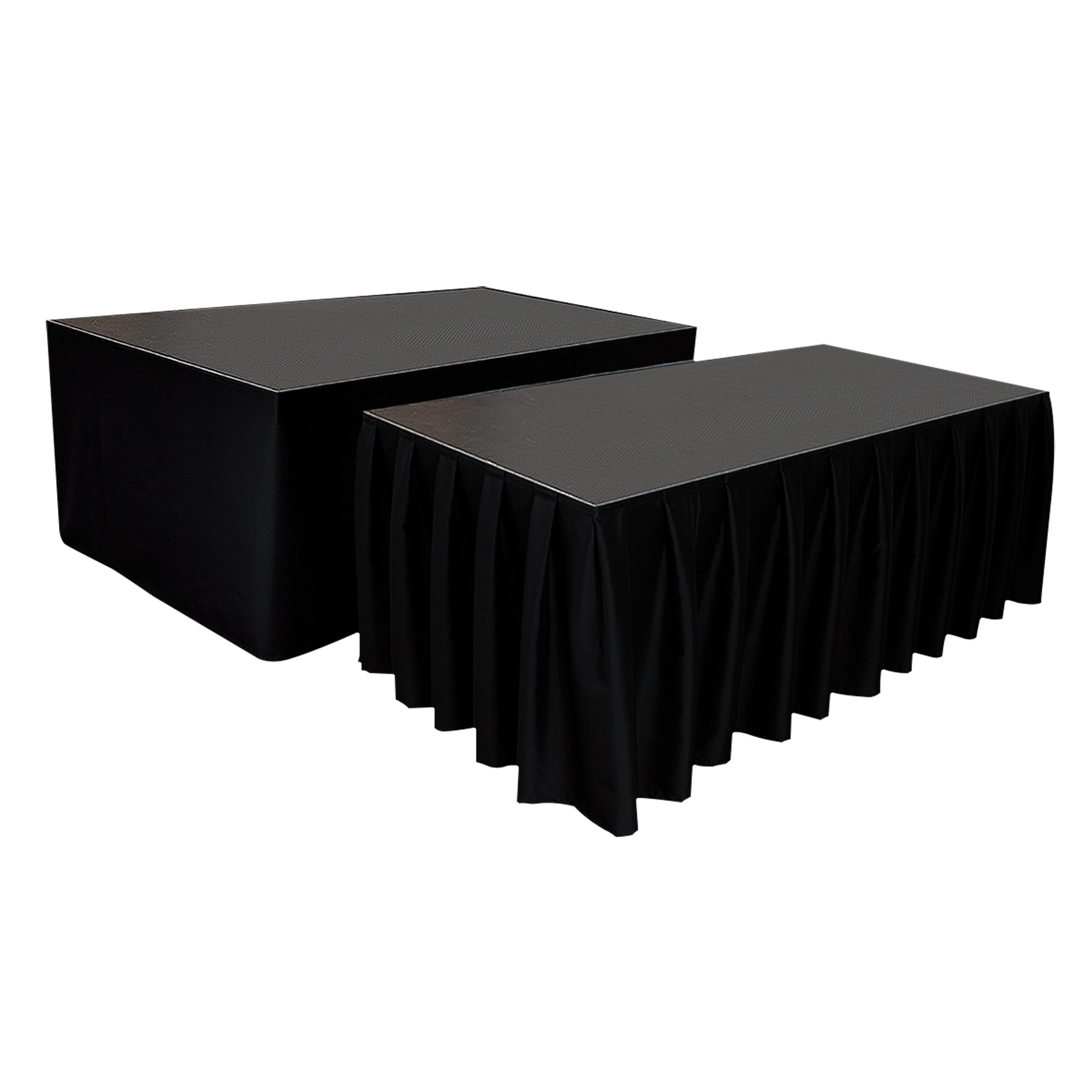 WENTEX Stage Skirt MCS 300 g/m² Black - 620 x 80 cm (W x H) - pleated Colore nero - 620 x 80 cm (L x A) - plissettato