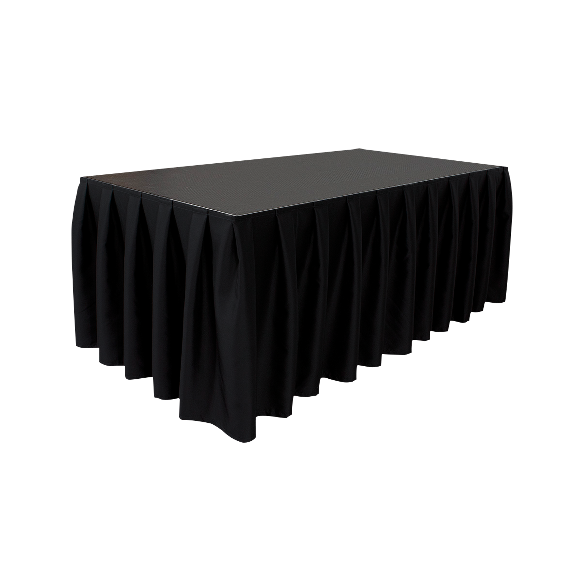 WENTEX Stage Skirt MCS 300 g/m² Black - 620 x 100 cm (W x H) - pleated Colore nero - 620 x 100 cm (L x A) - plissettato