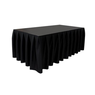 WENTEX Stage Skirt MCS 300 g/m² Black - 620 x 100 cm (W x H) - pleated Colore nero - 620 x 100 cm (L x A) - plissettato