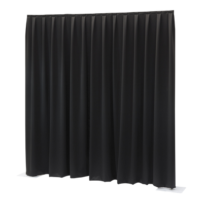 WENTEX P&D Curtain MGS 175 g/m² Black - 330 x 400 cm (W x H) - pleated Colore nero - 330 x 400 cm (L x H) - plissettato