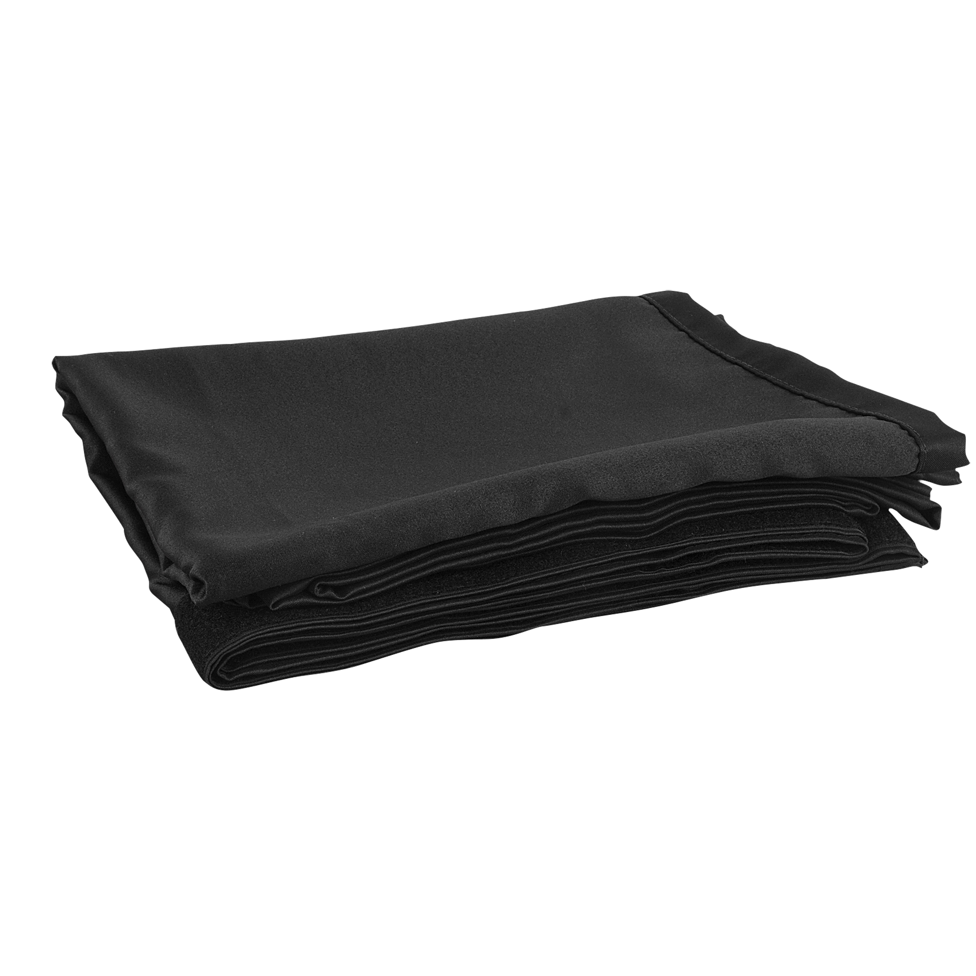 WENTEX P&D Curtain - Medium Gloss Satin Pleated, 300(w) x 180(h)cm, 165 gram/m², Black Con pieghe, 300(l) x 180(h)cm, 165 Gram/M2, Nero