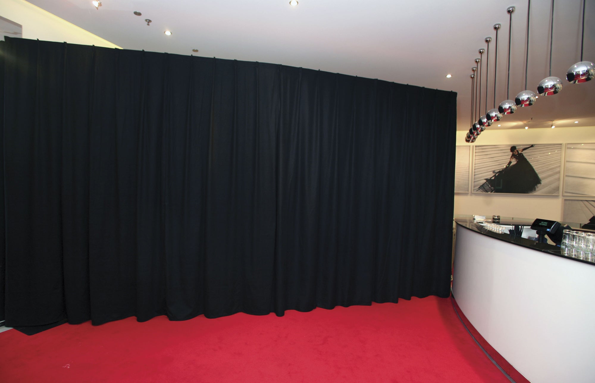 WENTEX P&D Curtain MCS 300 g/m² Black - 330 x 500 cm (W x H) - pleated Colore nero - 330 x 500 cm (L x H) - plissettato