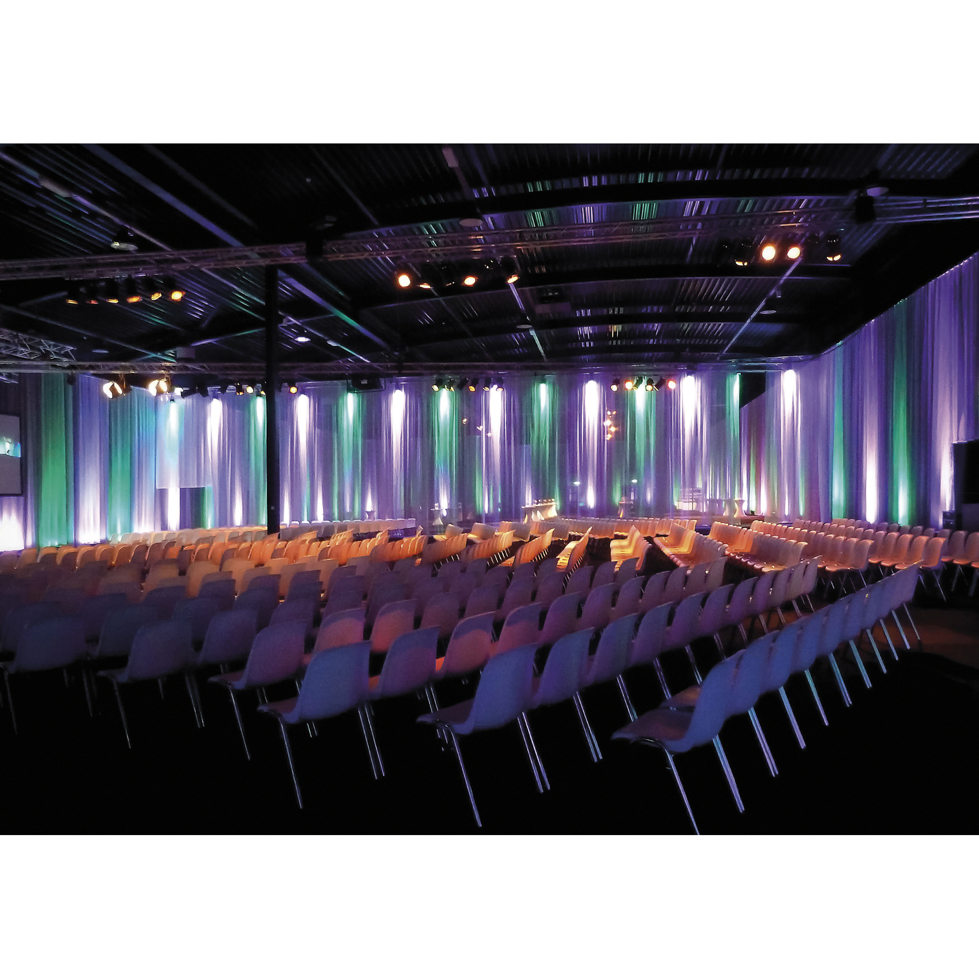 SHOWGEAR Voile CS Curtain, 55 gram/m² Black - 300 x 400 cm (W x H) - unpleated Nero - 300 x 400 cm (L x H) - non plissettato