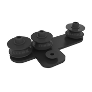 WENTEX Rope Guide, Black 3 Wheels - powder coated 3 Ruote - rivestimento a polvere