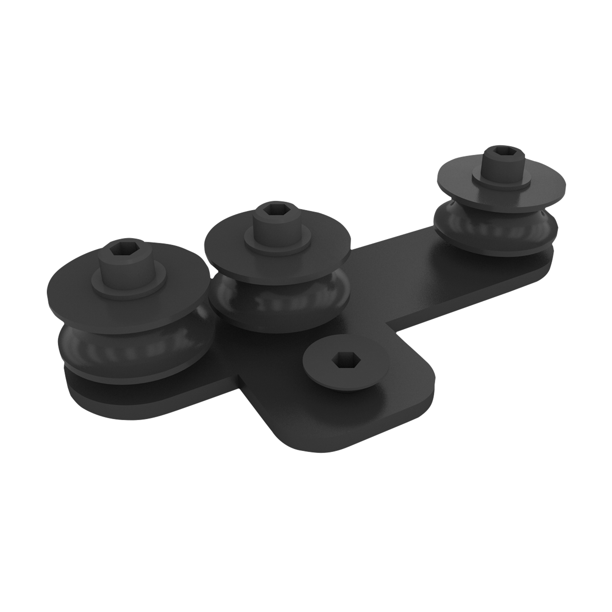 WENTEX Rope Guide, Black 3 Wheels - powder coated 3 Ruote - rivestimento a polvere