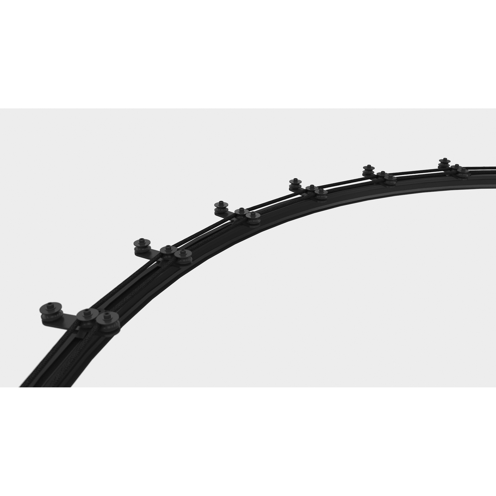 WENTEX Rope Guide, Black 3 Wheels - powder coated 3 Ruote - rivestimento a polvere