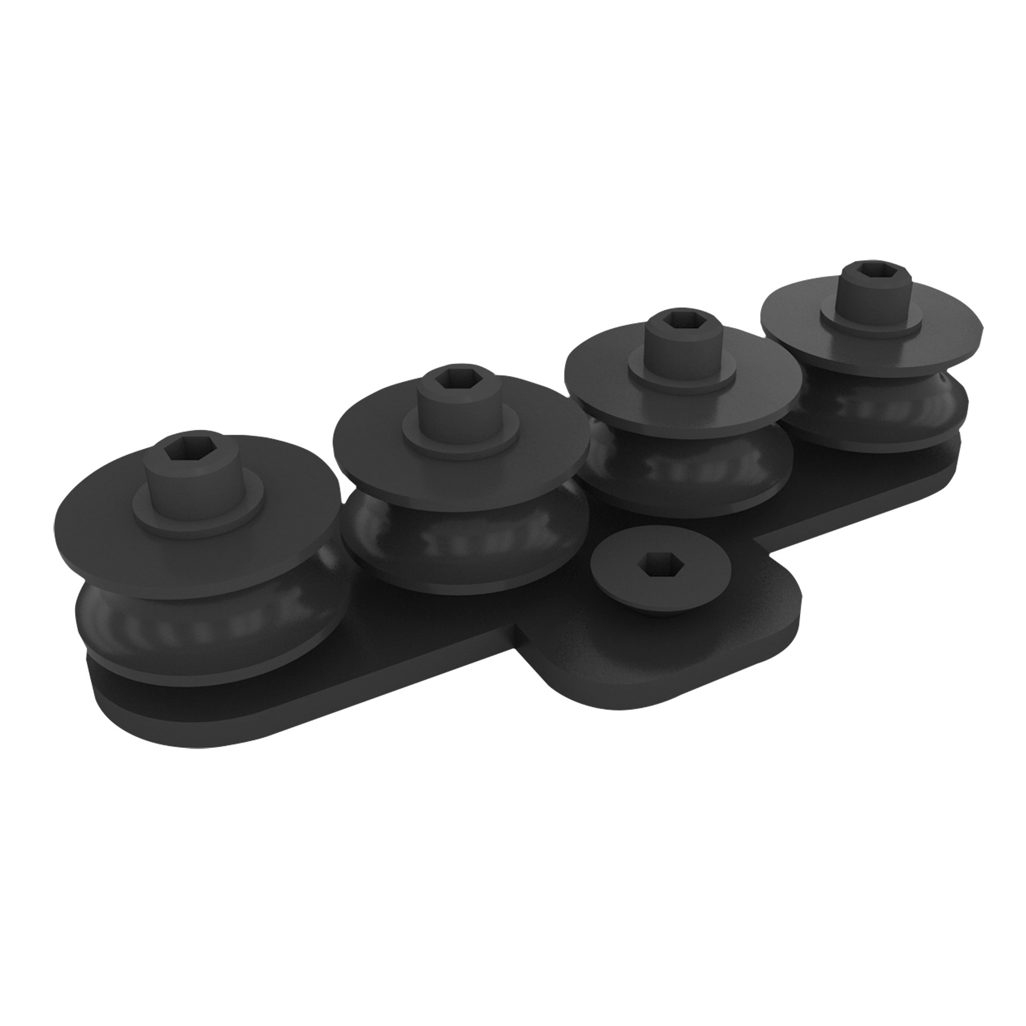 WENTEX Rope Guide, Black 4 Wheels - powder coated 4 Ruote - rivestimento a polvere