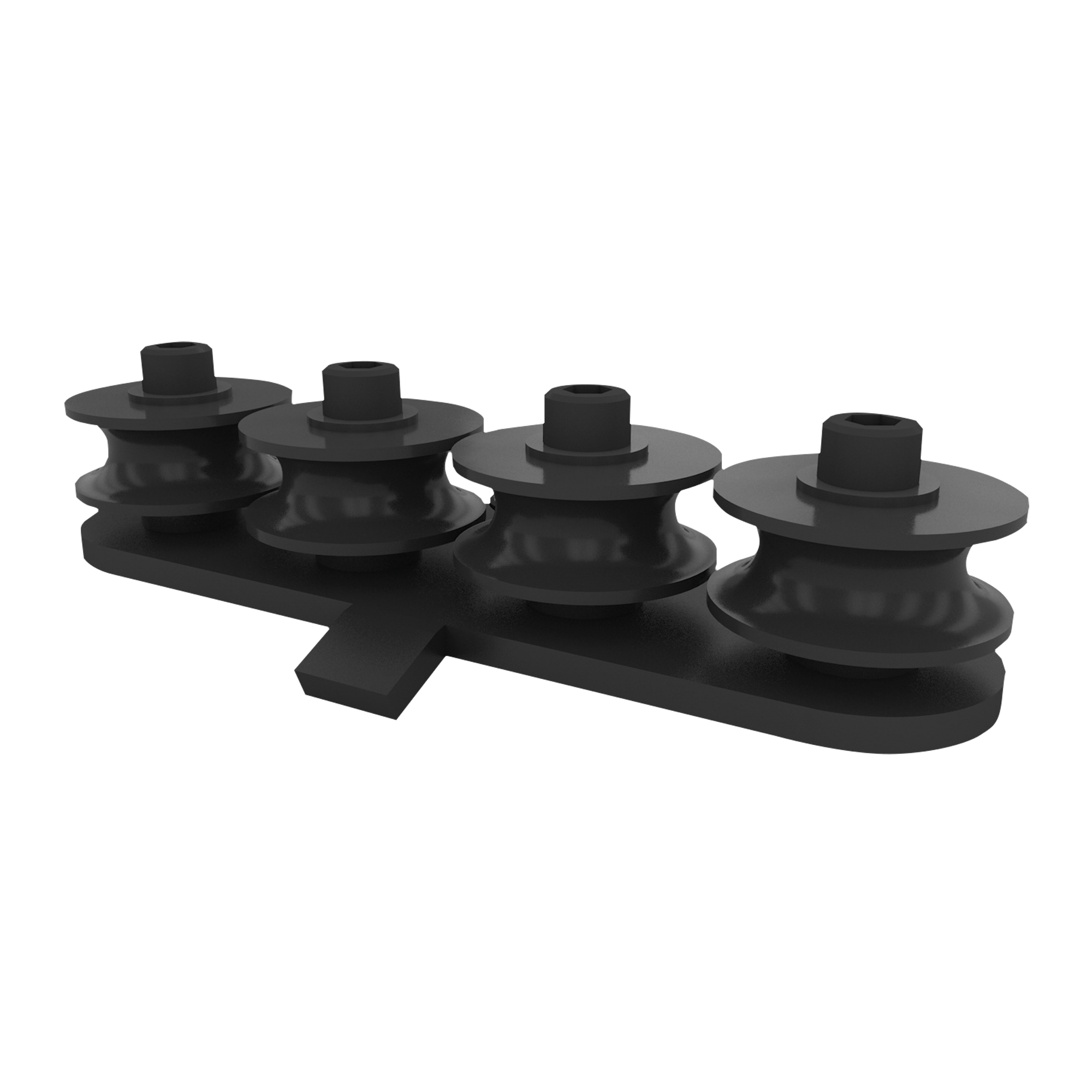 WENTEX Rope Guide, Black 4 Wheels - powder coated 4 Ruote - rivestimento a polvere